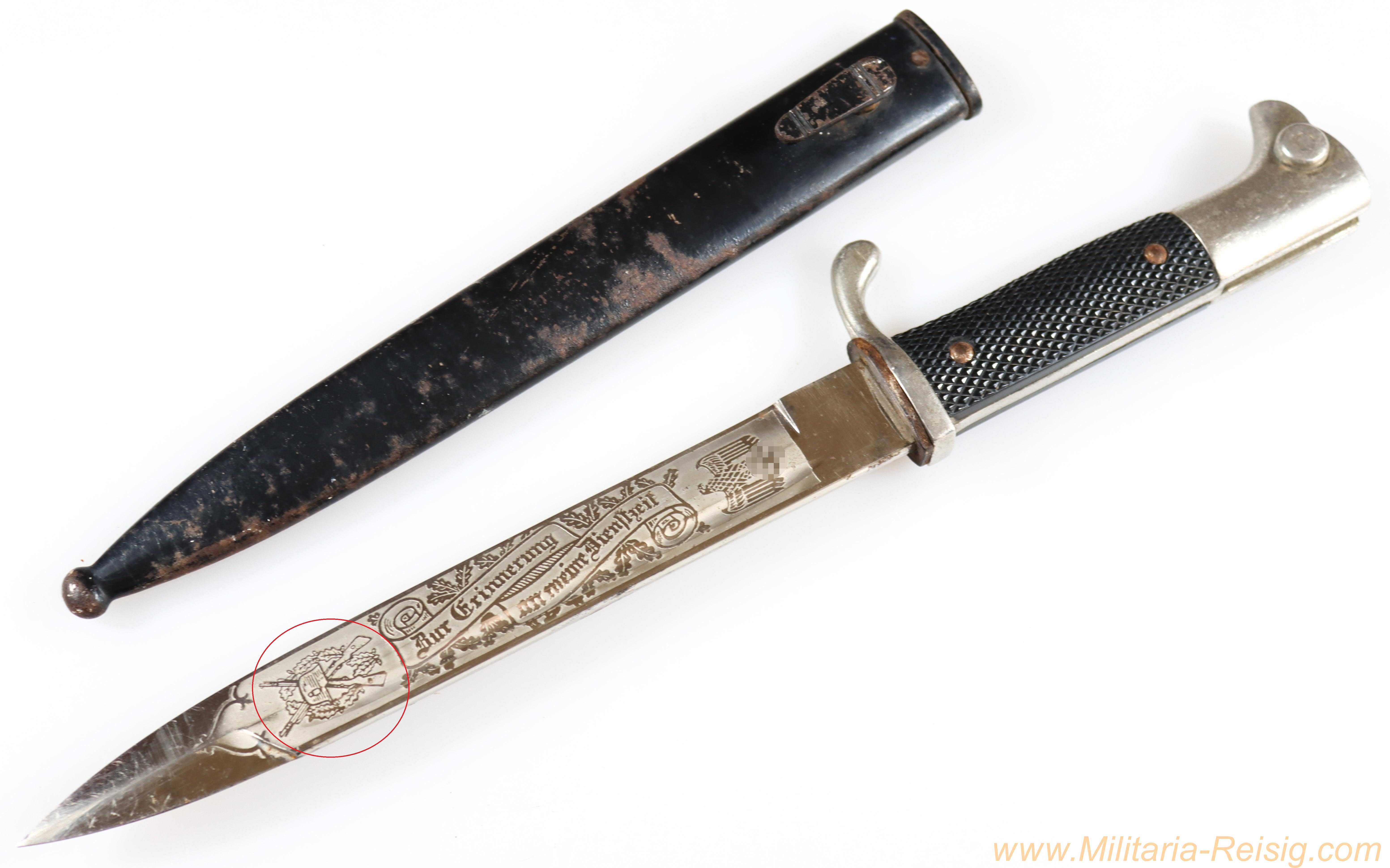 Extra Seitengewehr mit Klingenätzung Infanterie 