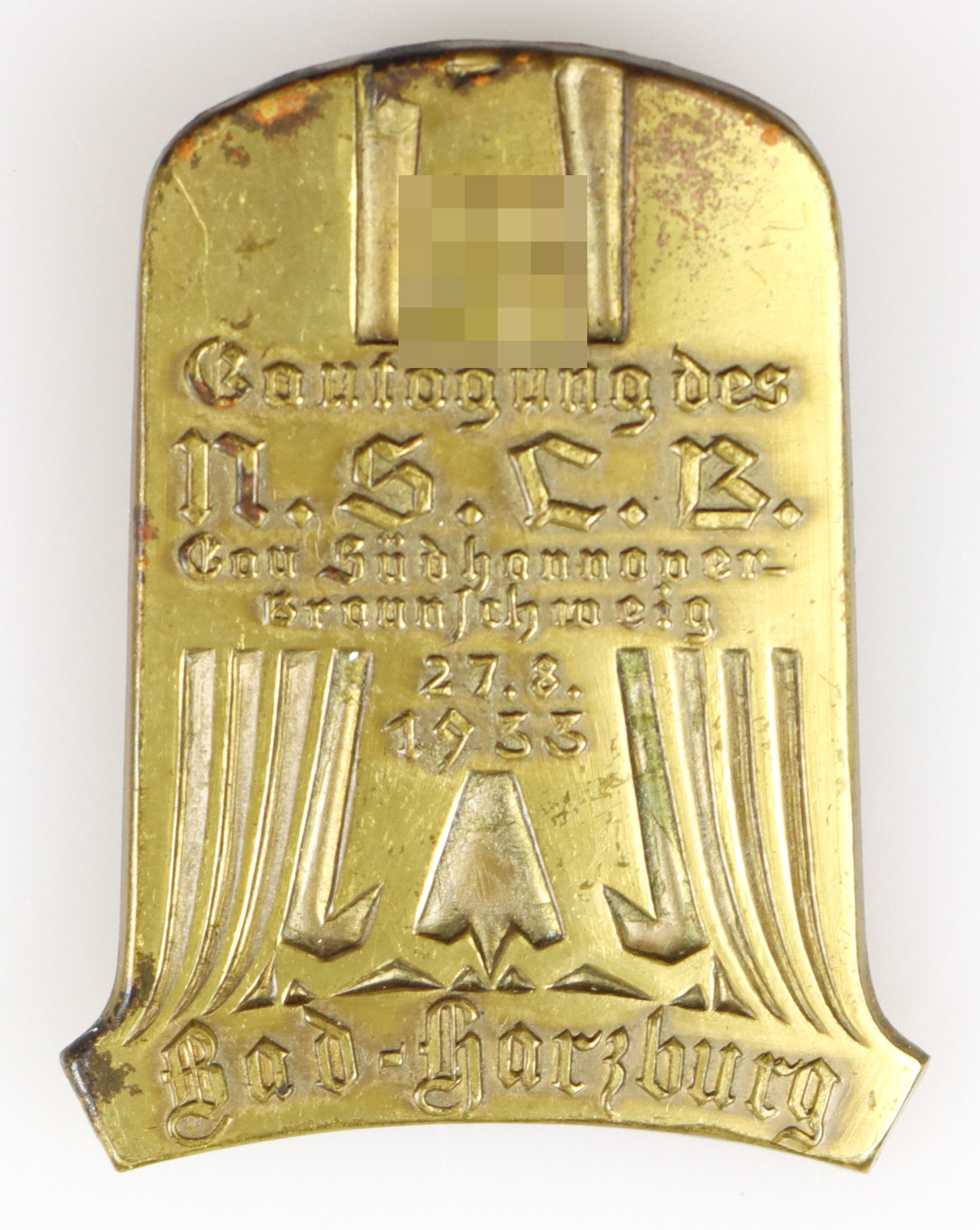 Abzeichen "Gautagung des N.S.L.B. Gau Südhannover Braunschweig 1933 Bad Harzburg"