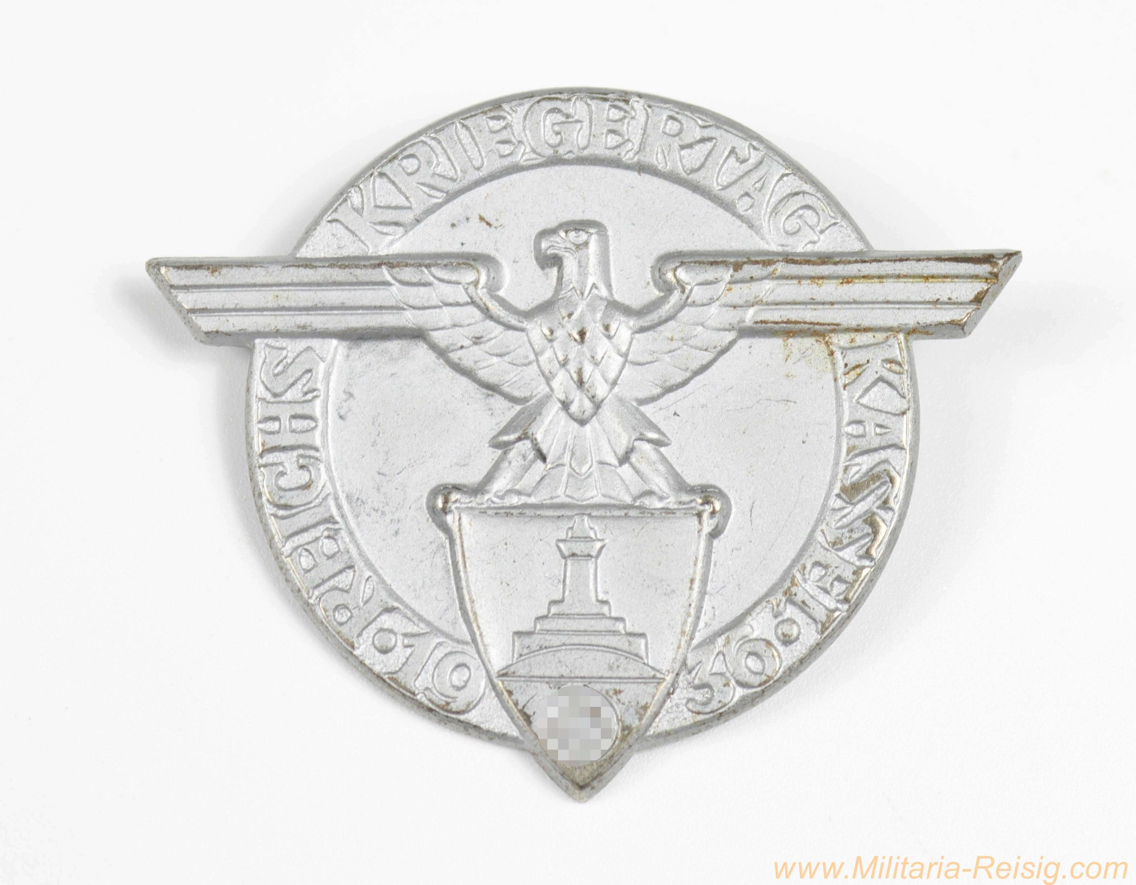 Abzeichen Reichskriegerbund Kriegertag Kassel 1936