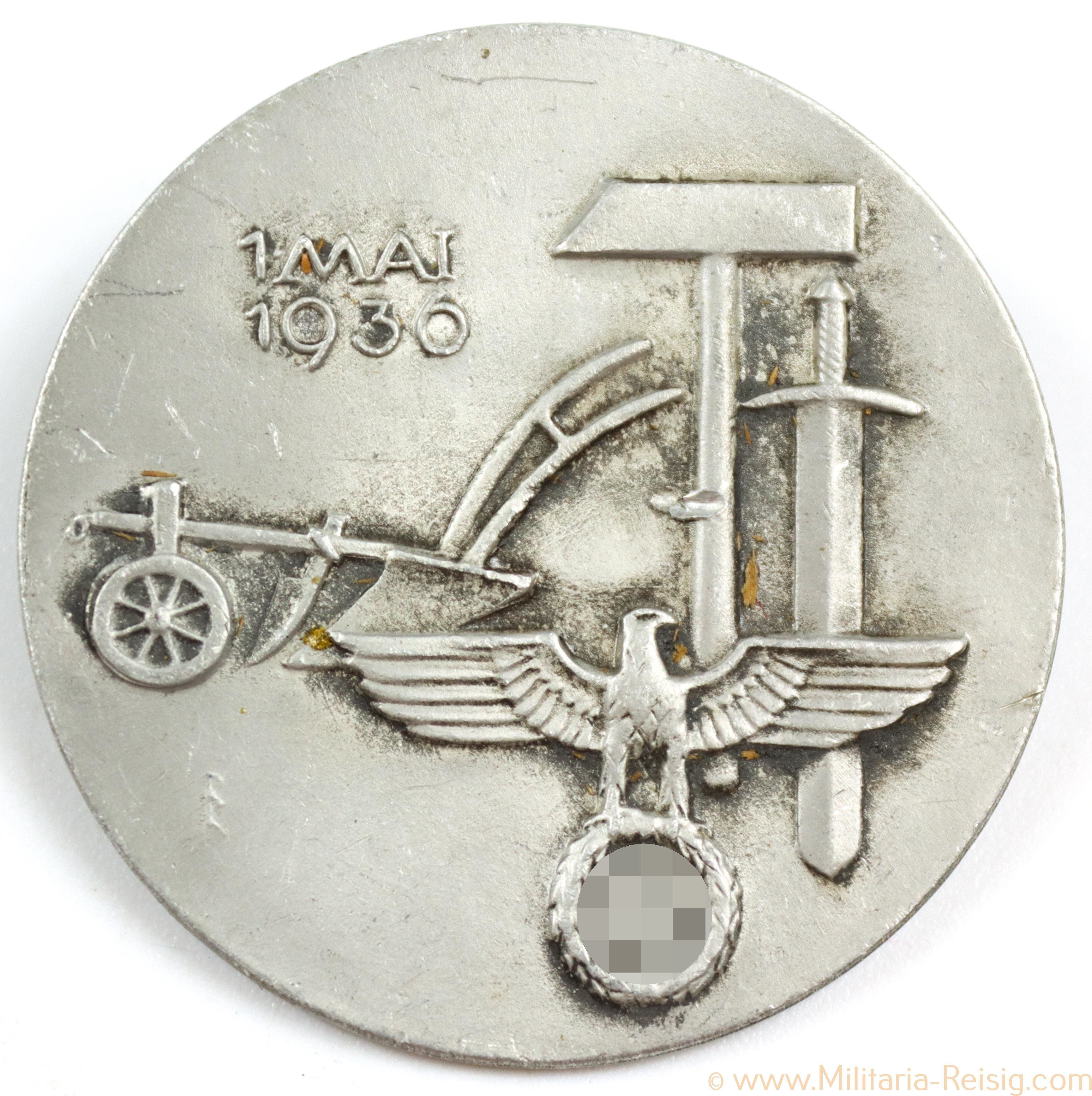 Tag der Arbeit 1. Mai 1936 Abzeichen, Herst. Dinnebier Nachf., Lüdenscheid