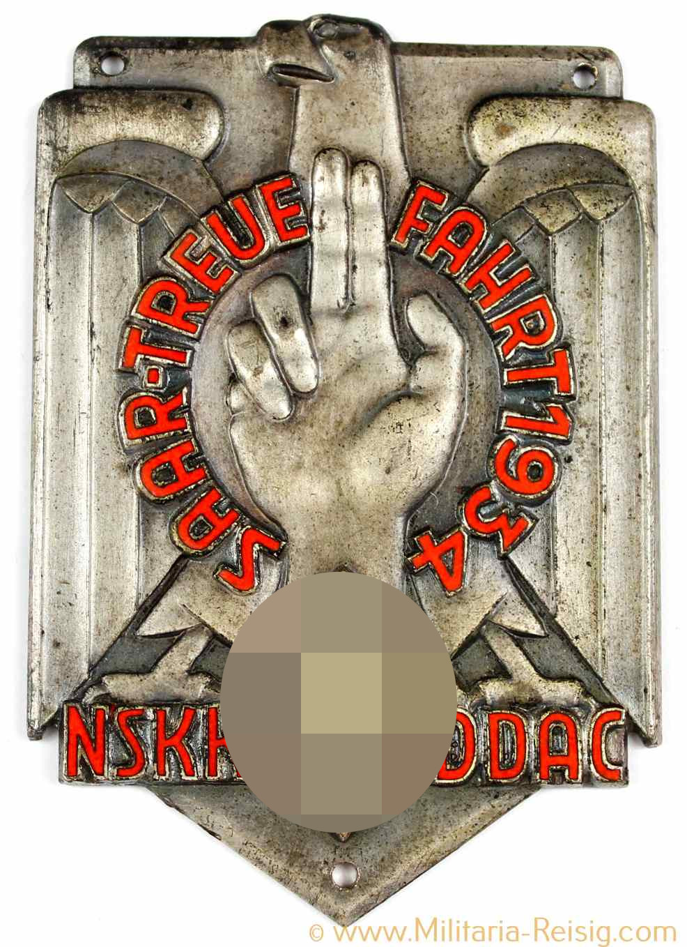 Teilnehmerplakette NSKK/DDAC Saar Treuefahrt 1934