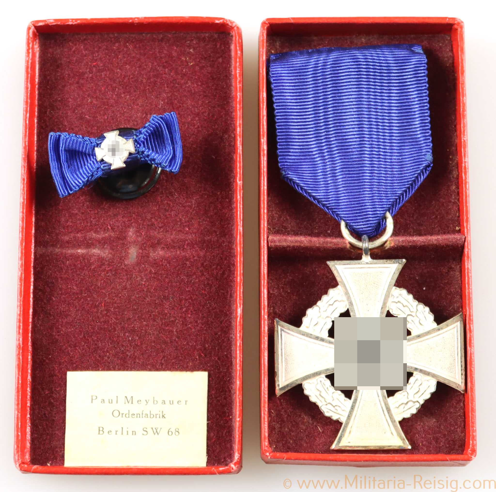 Treudienst-Ehrenzeichen 25 Jahre im Etui, Hersteller Paul Maybauer, Berlin