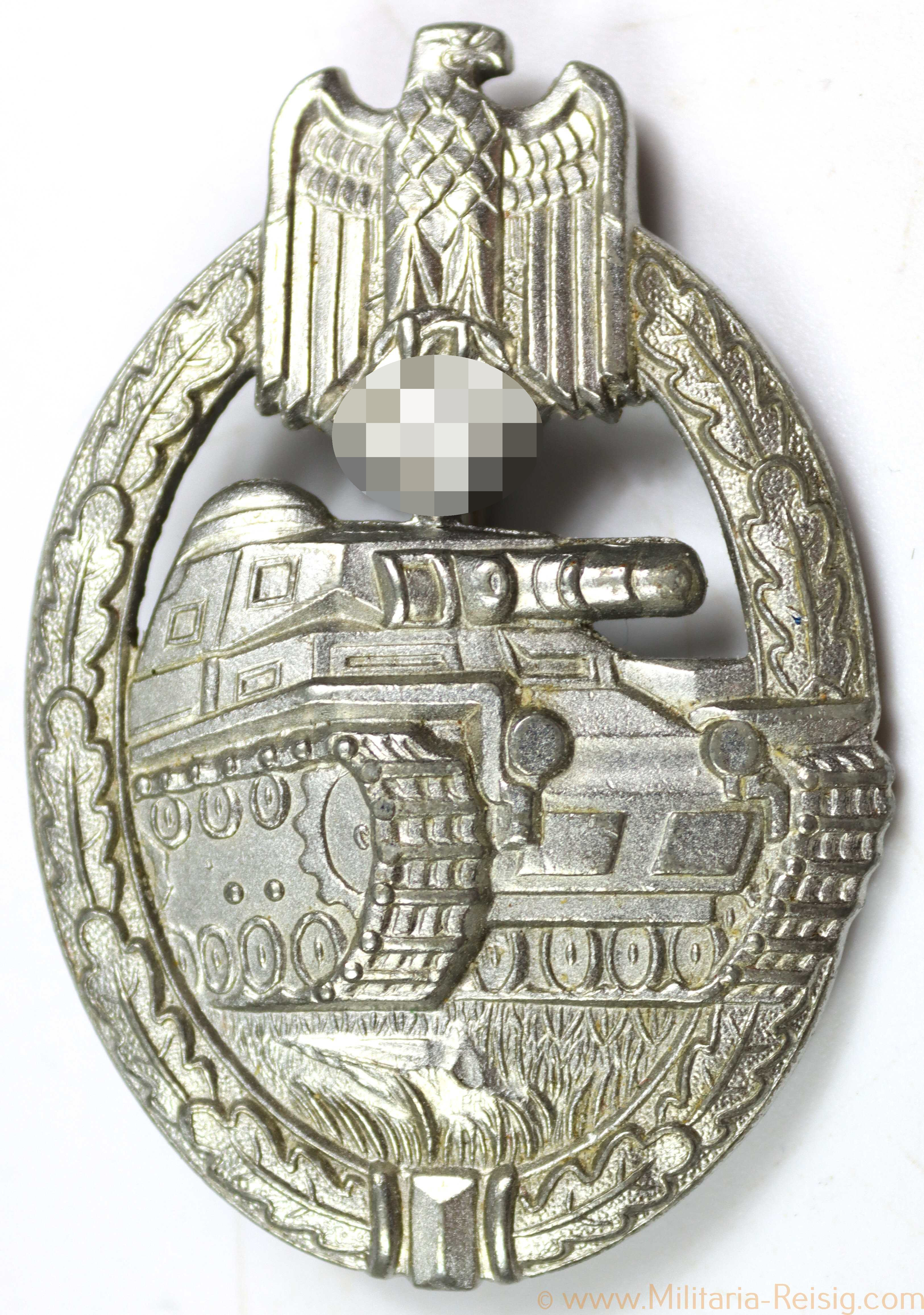 Panzerkampfabzeichen in Silber "Oval Crimp" Variante