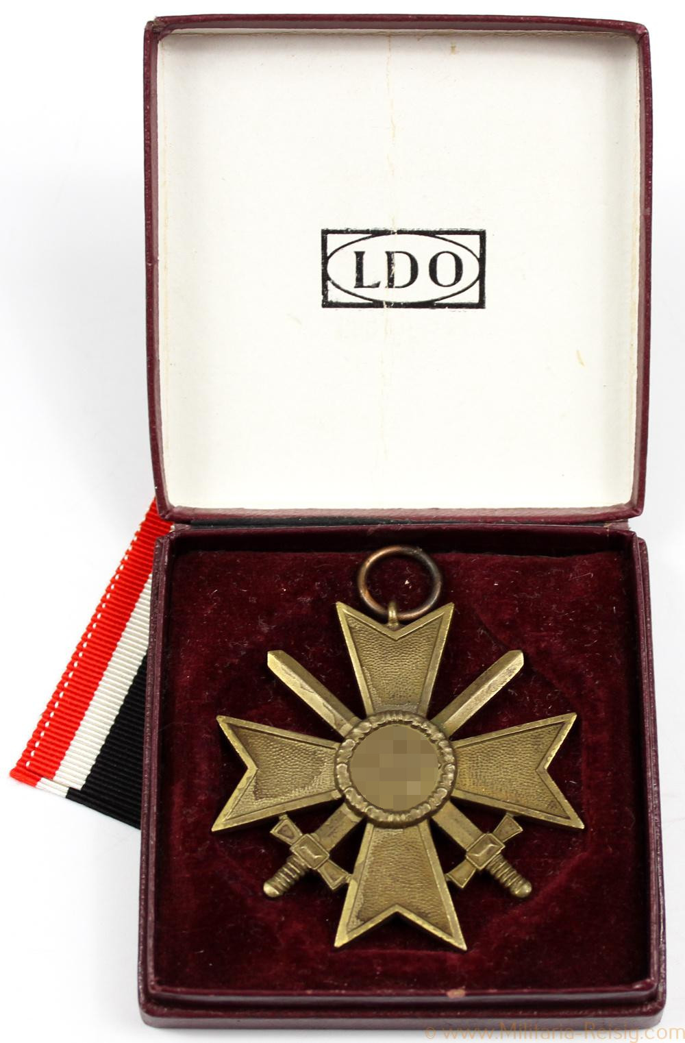 Kriegsverdienstkreuz 2.Klasse mit Schwertern im LDO Etui