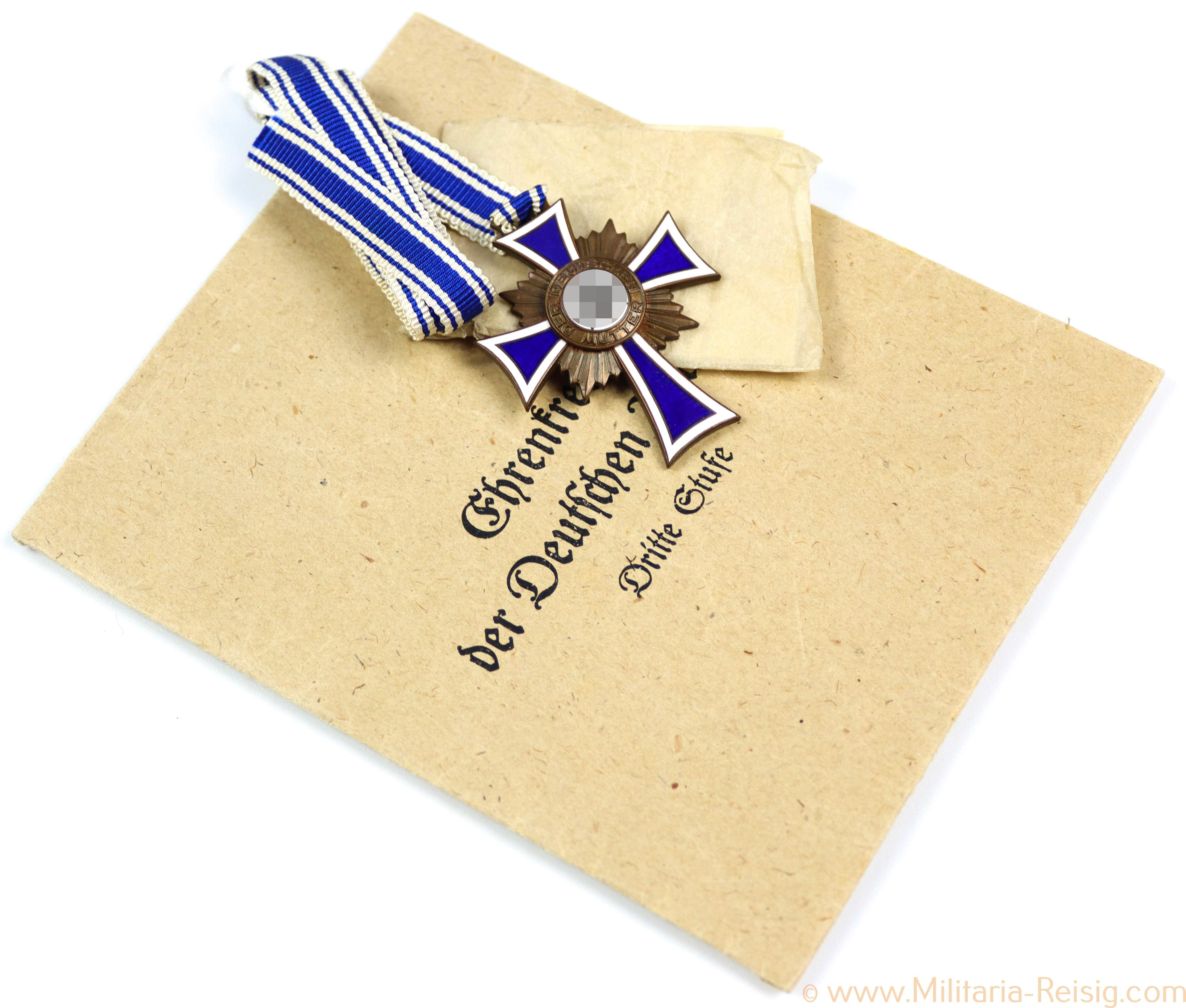 Ehrenkreuz der Deutschen Mutter in Bronze + Verleihungstüte