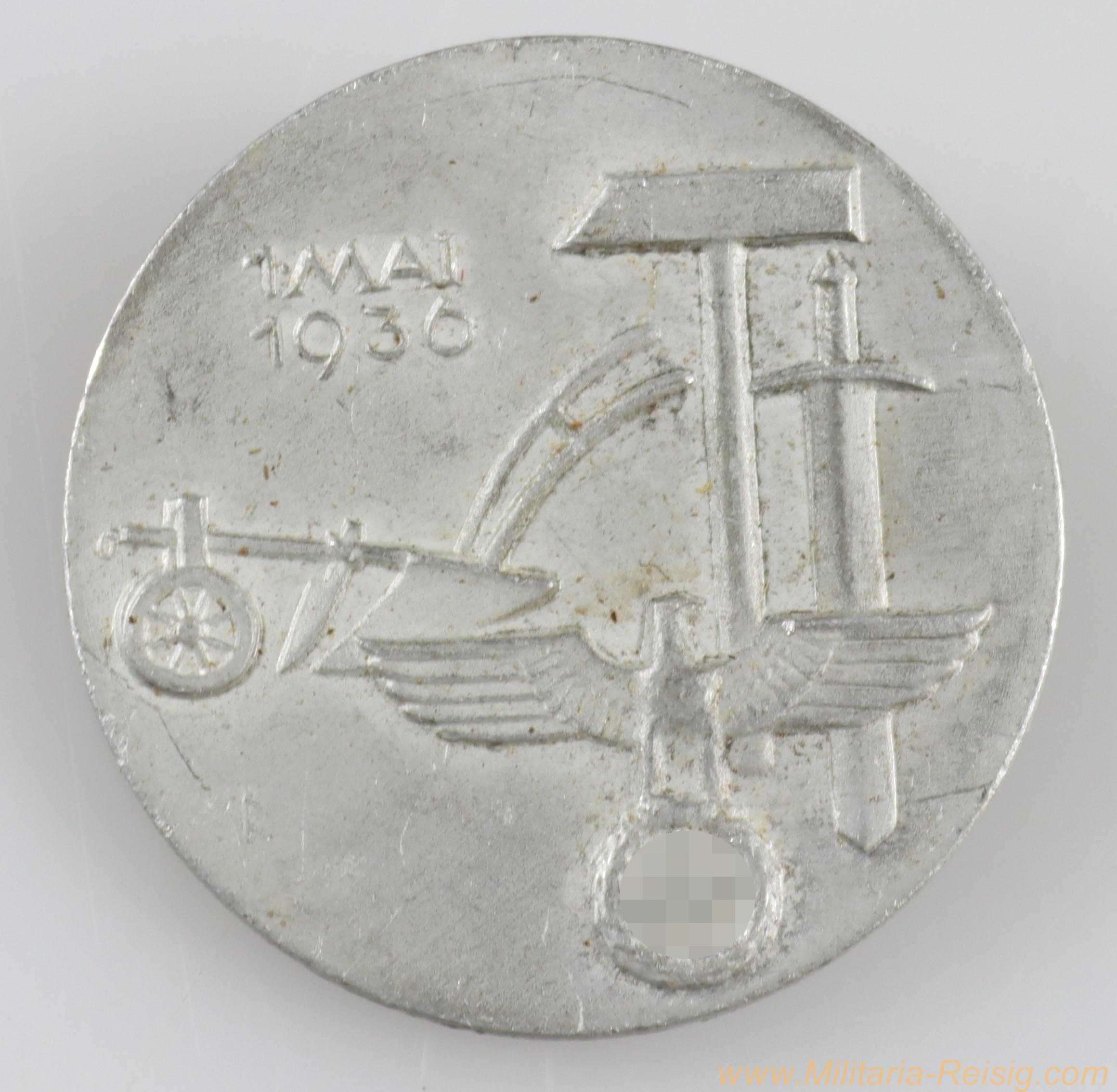 Abzeichen Tag der Arbeit 1936, Hersteller Ferdinand Wagner, Pforzheim