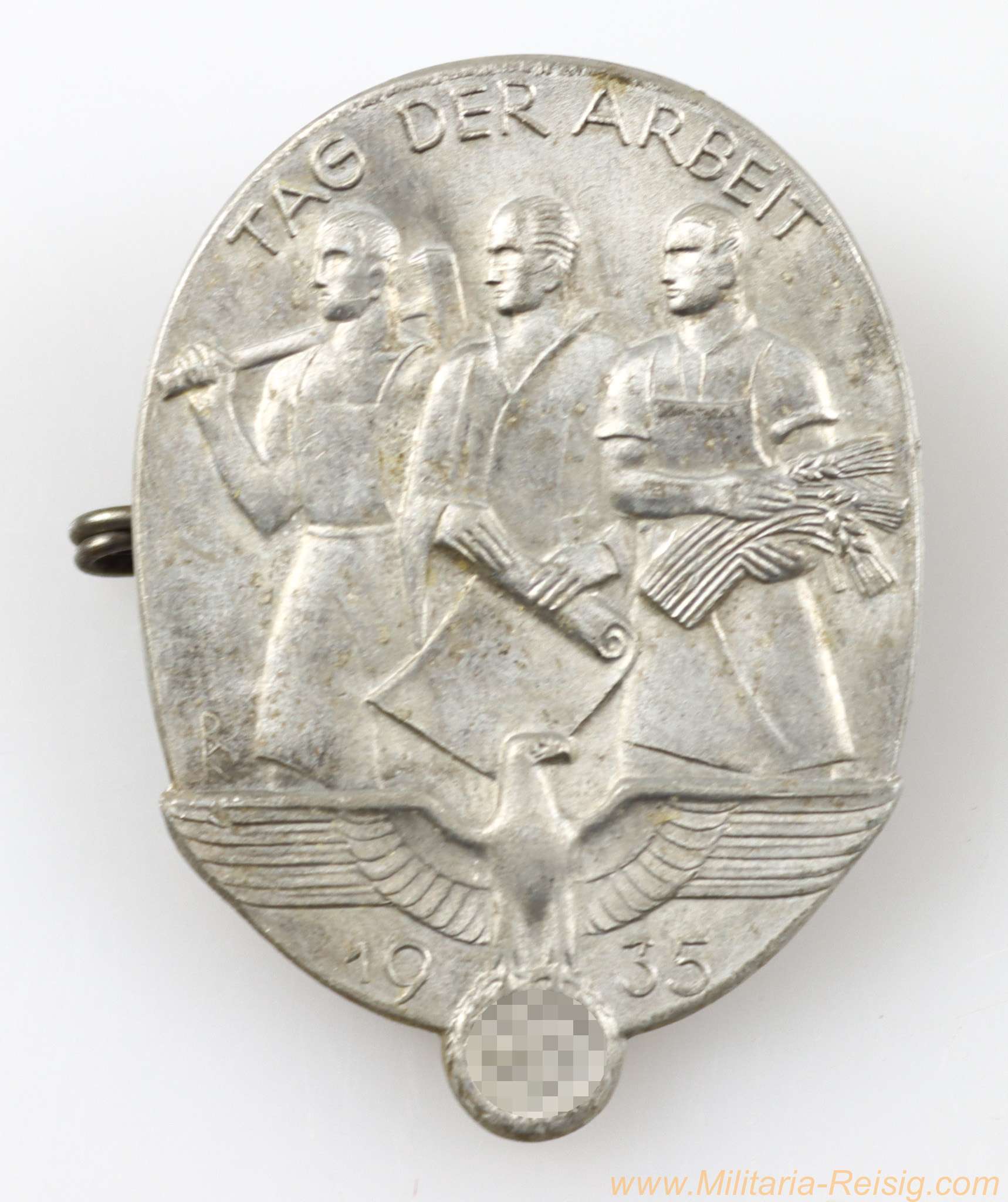 Abzeichen Tag der Arbeit 1935, Hersteller Fritz Zimmermann, Stuttgart