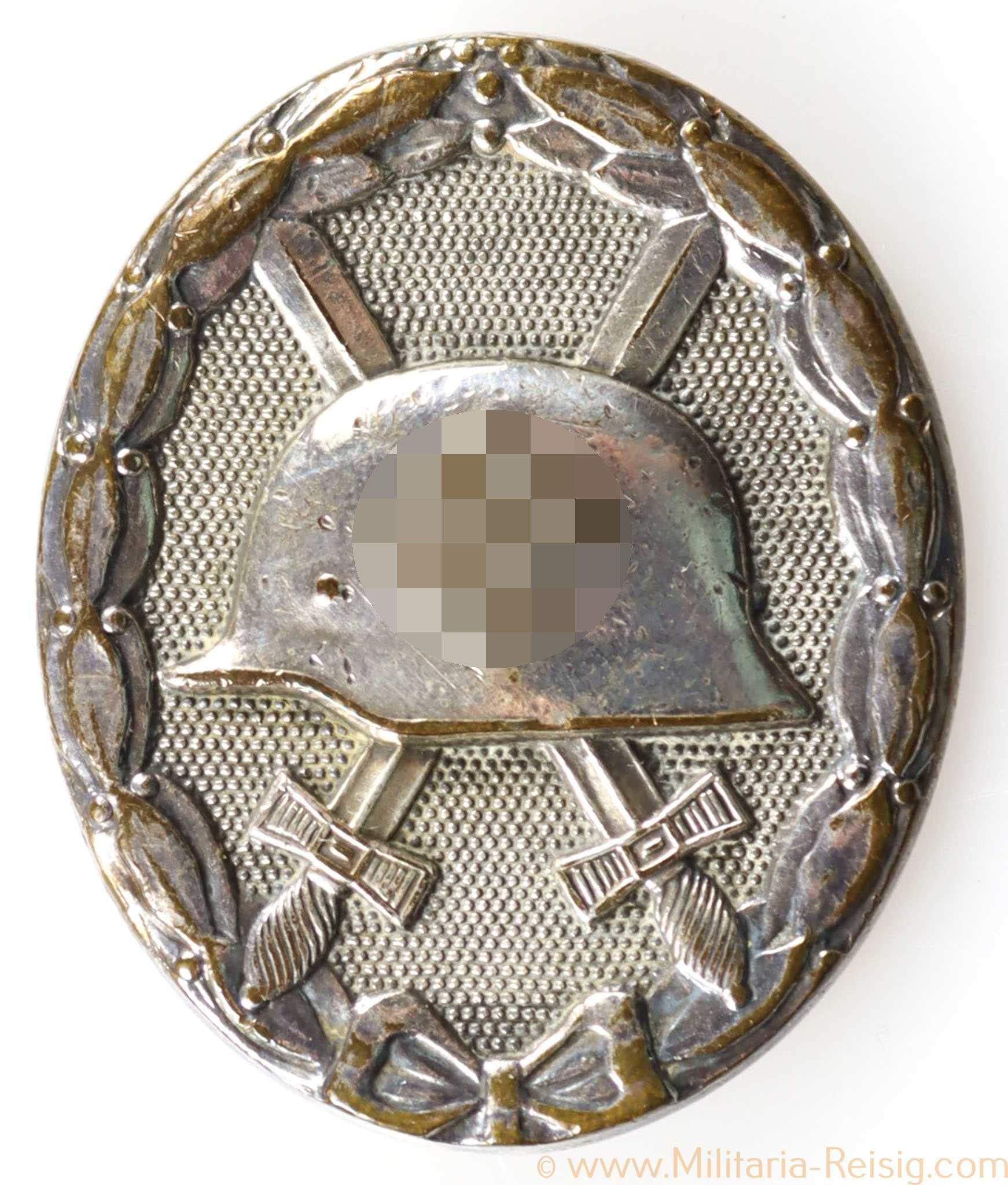 Verwundetenabzeichen in Silber 1939, Hersteller Gustav Brehmer, Markneukirchen