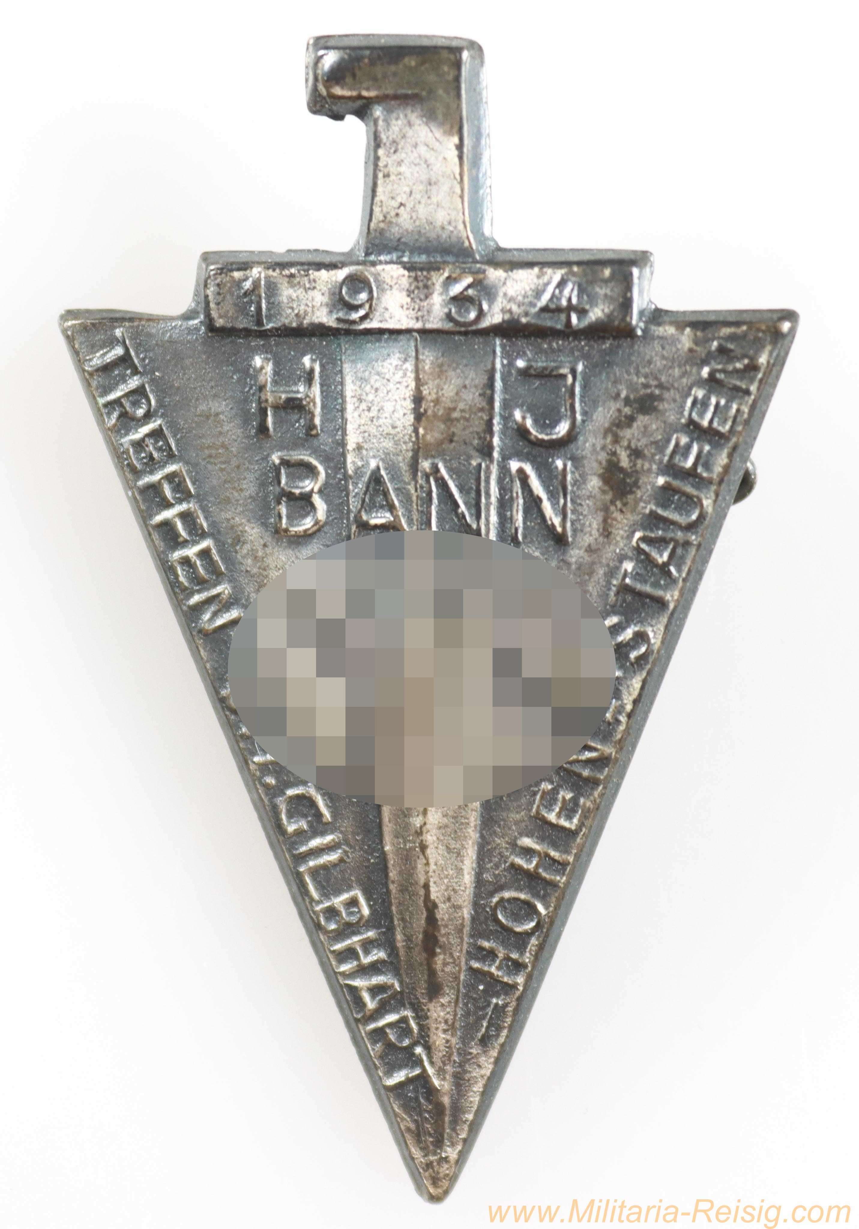 Abzeichen HJ Bann 123 Treffen 6.-7. Gilbhart Hohen Staufen 1934