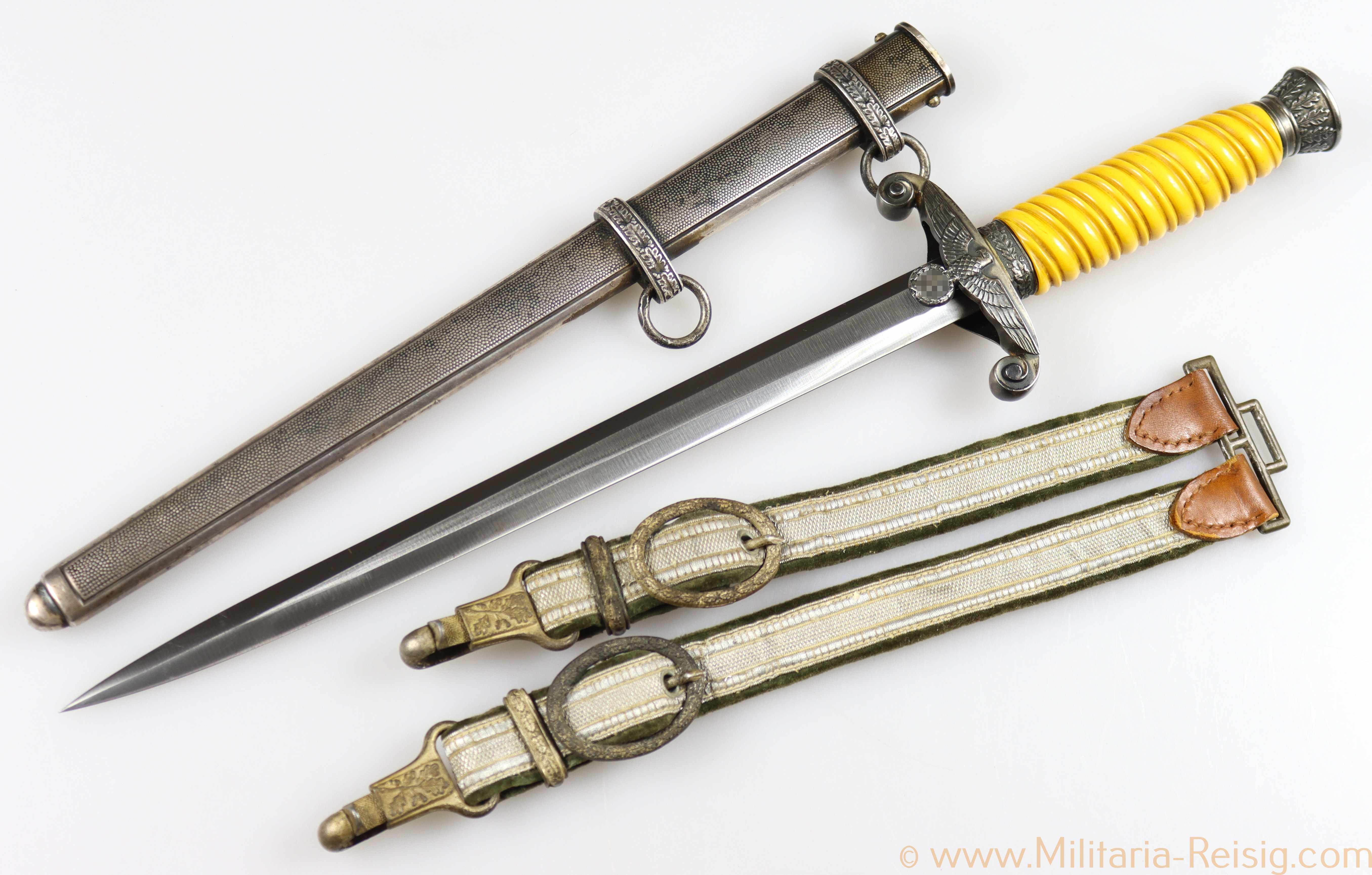 Heeres Offiziersdolch mit Gehänge, Hersteller Carl Eickhorn, Solingen