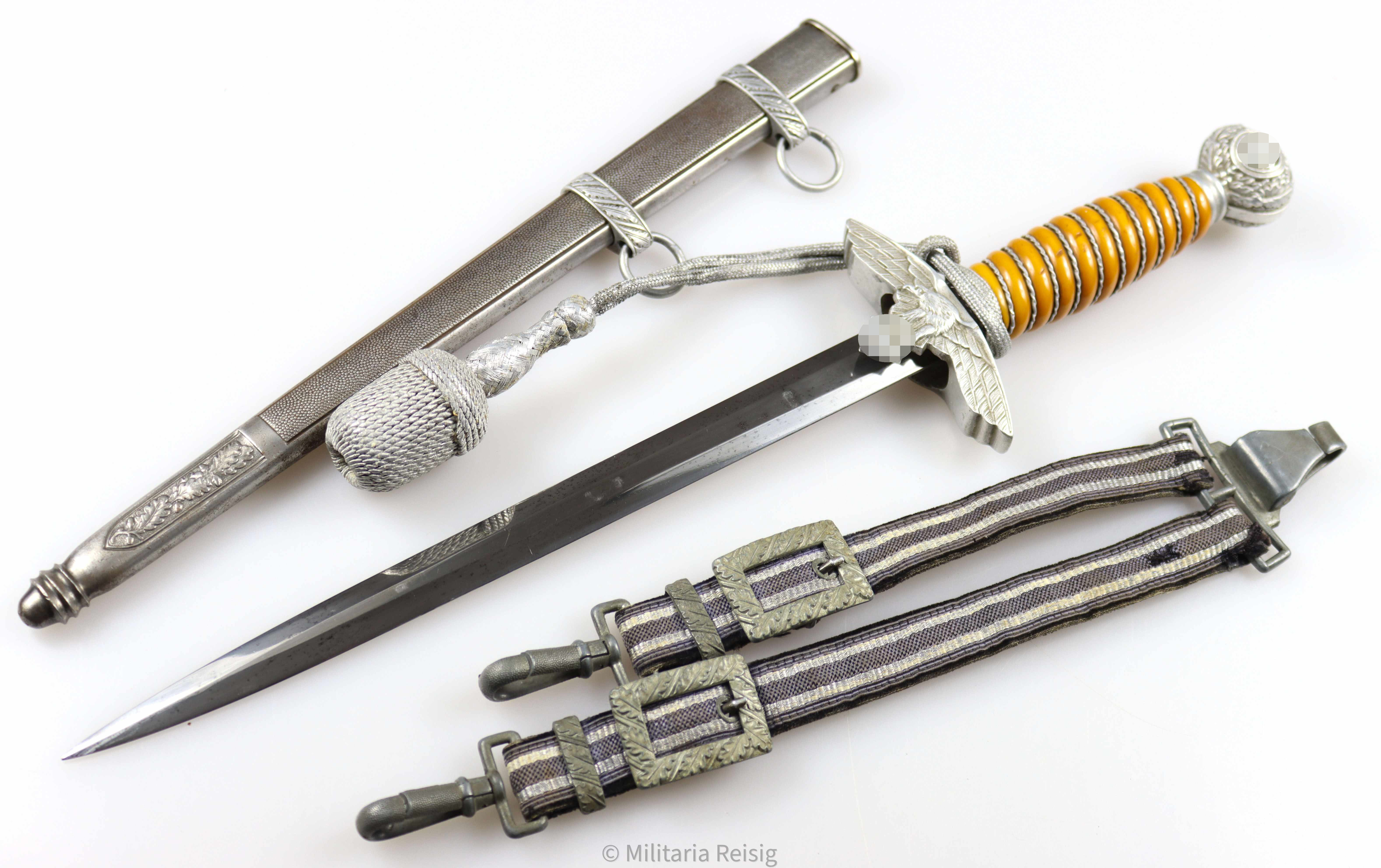 Luftwaffe Offiziersdolch mit Gehänge und Portepee, Hersteller SMF
