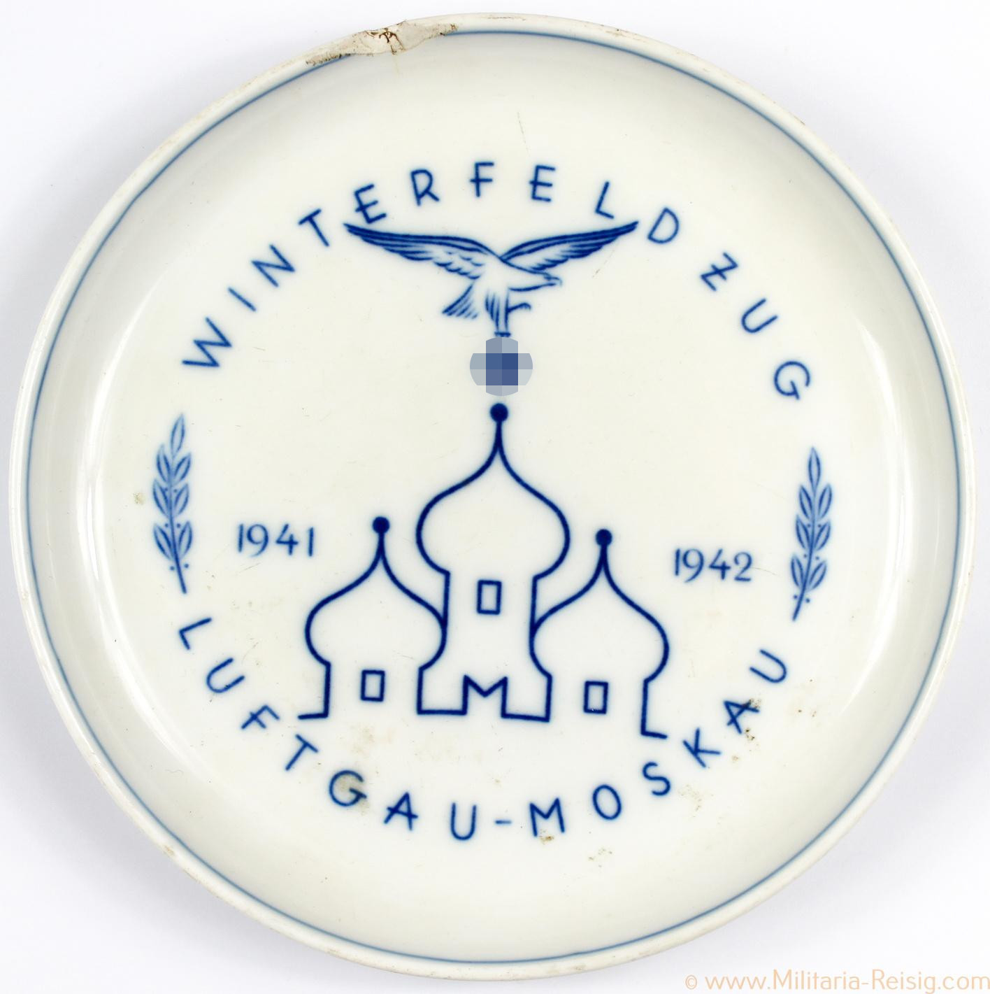 Porzellanteller "Winterfeldzug Luftgau Moskau" 1941-1942