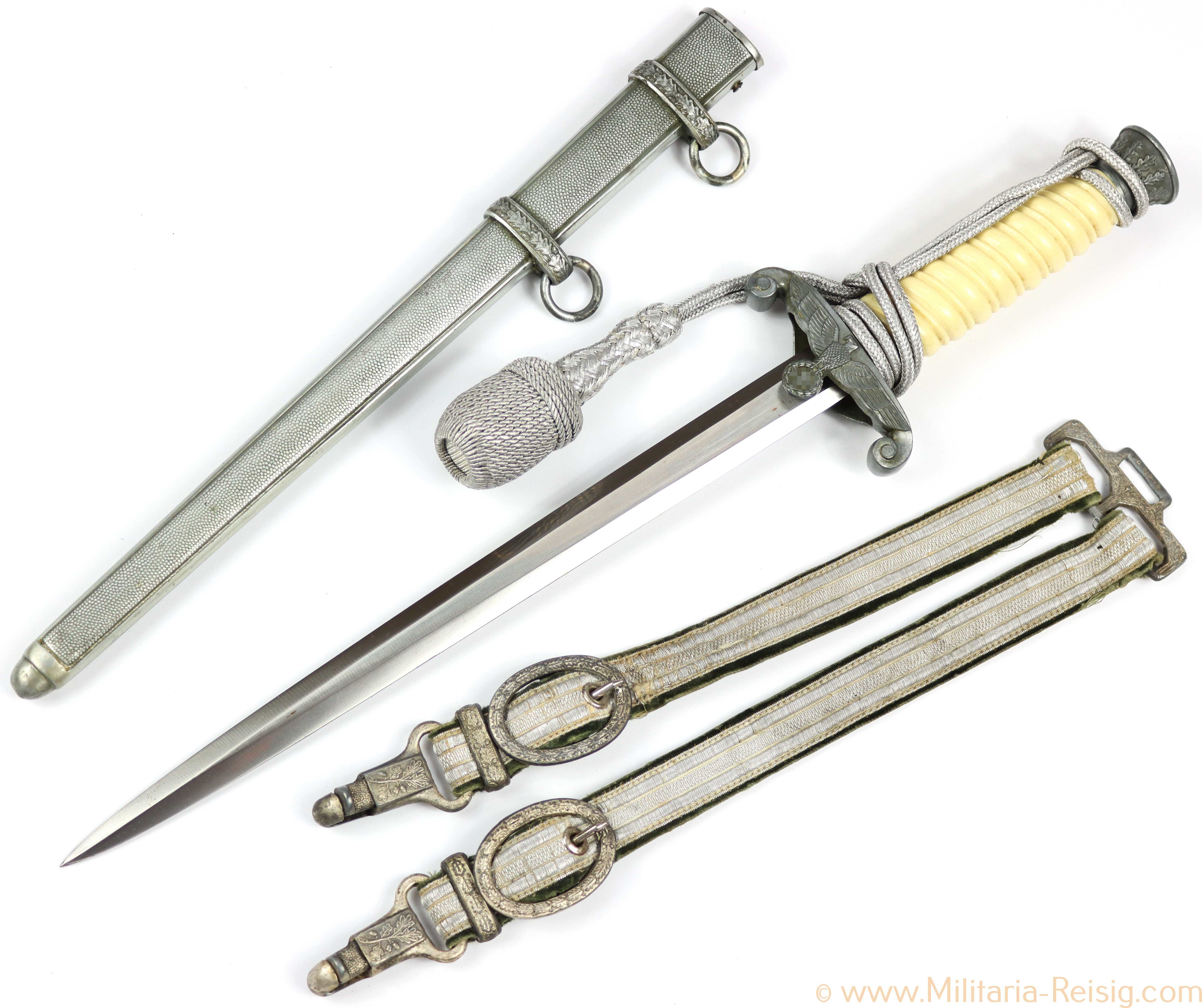 Heeres Offiziersdolch, Hersteller WKC mit Gehänge u. Portepee