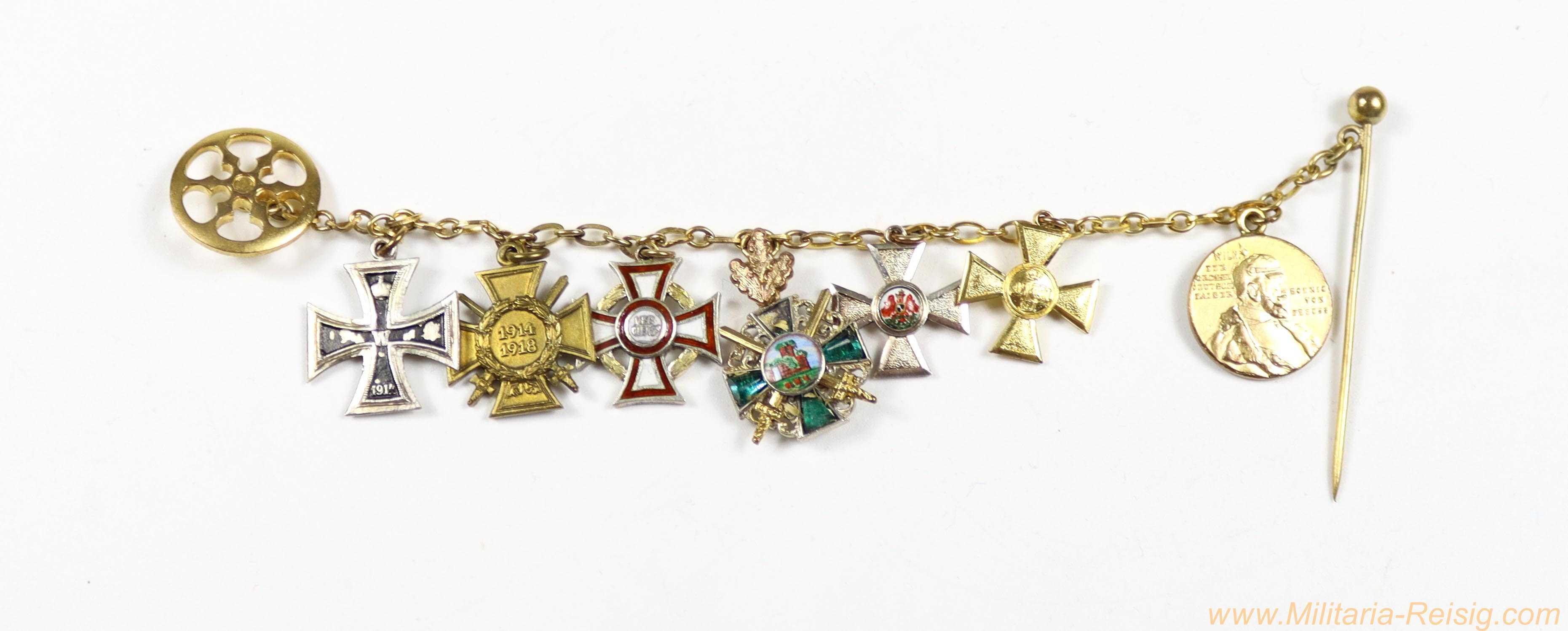 Miniaturkette / Frackkette mit 7 Auszeichnungen