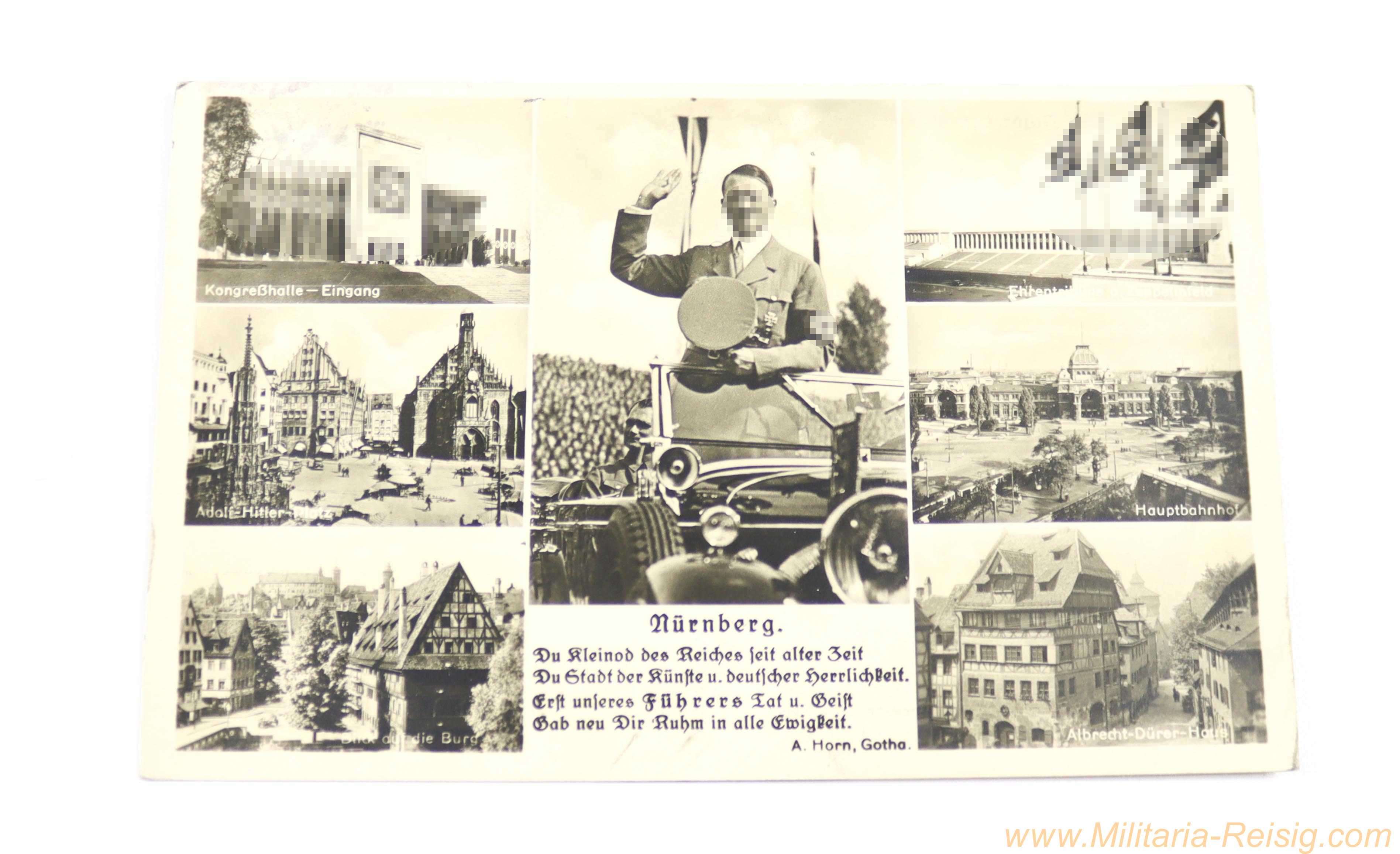 Propagandapostkarte – Nürnberg, die Stadt der Reichsparteitage – Mehrbildkarte