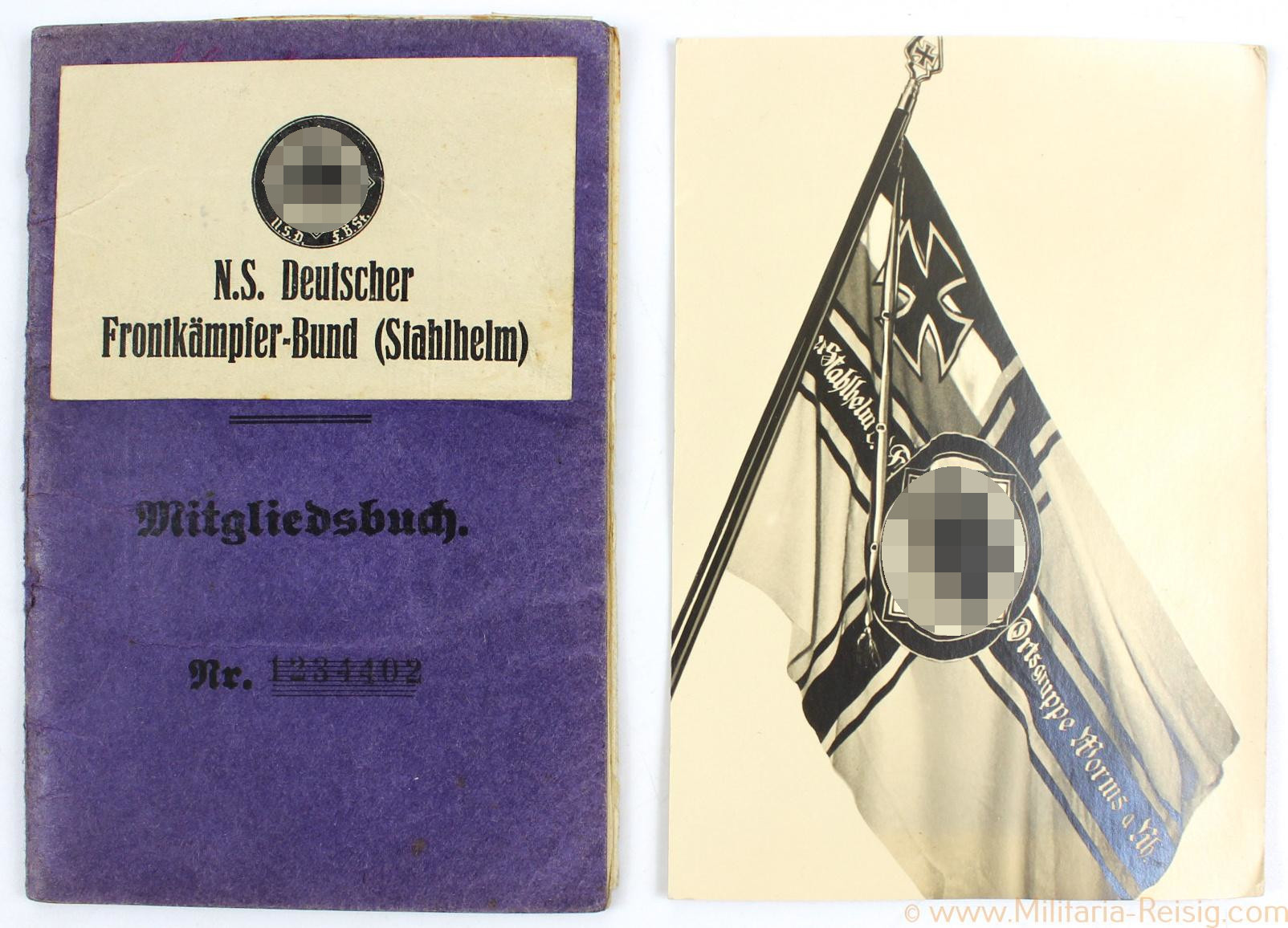 Stahlhelmbund Mitgliedsbuch, Nr. 1234402