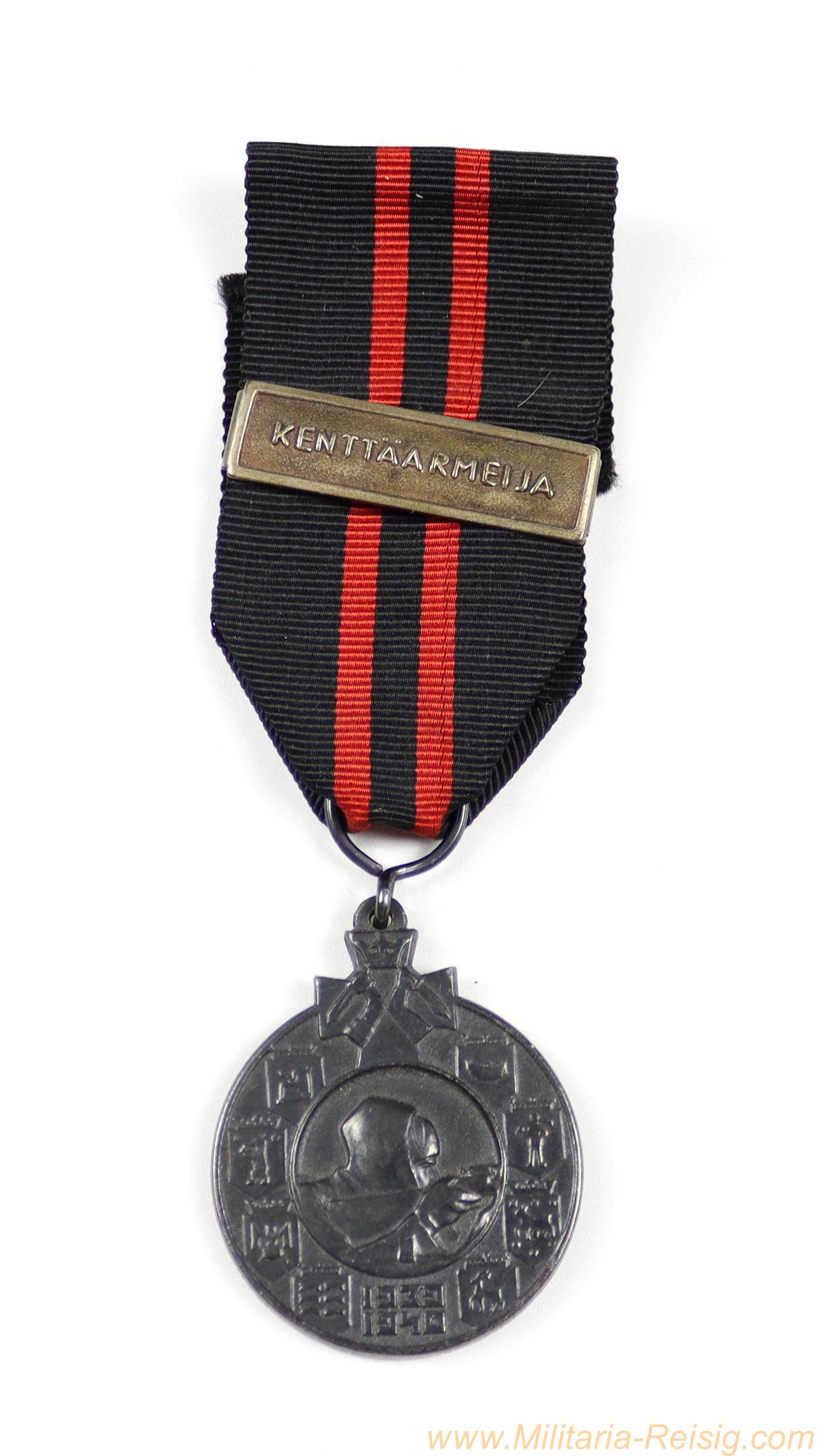 Finnland, Medaille zur Erinnerung an den Winterkrieg 1939/40 mit Spange "Kenttäarmeija"