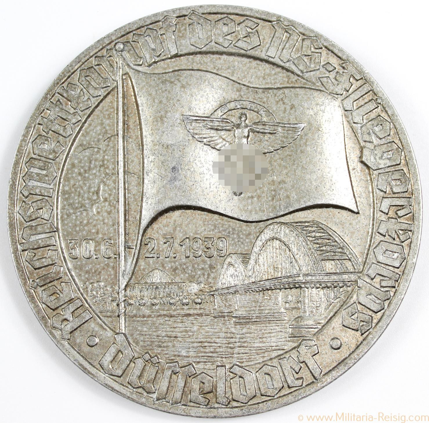 NSFK Teilnehmerplakette "Reichswettkampf des NS-Fliegerkorps Düsseldorf 30.6. - 2.7.1939"