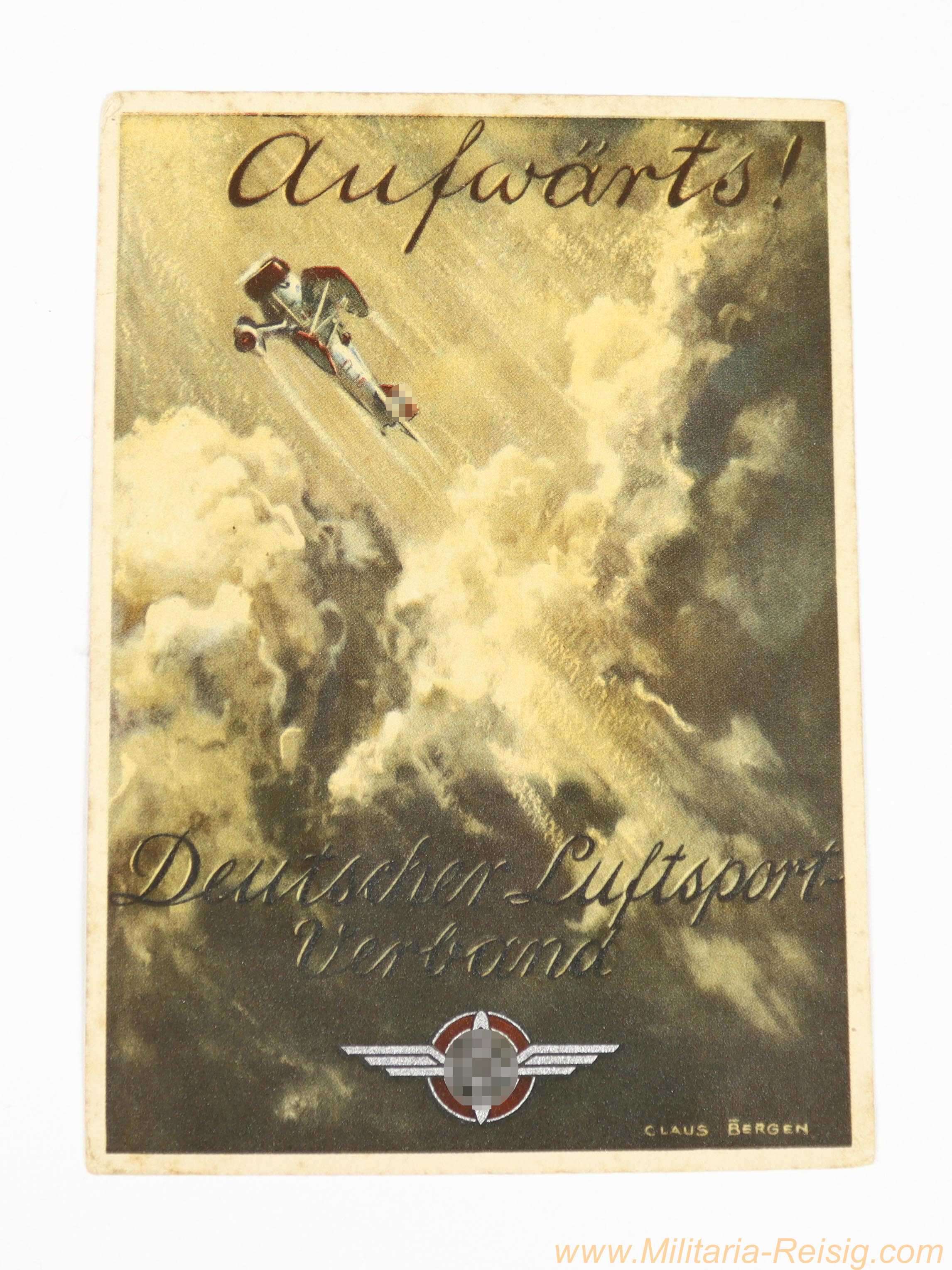 Farbige Propaganda-Postkarte "Aufwärts! Deutscher Luftsport-Verband"