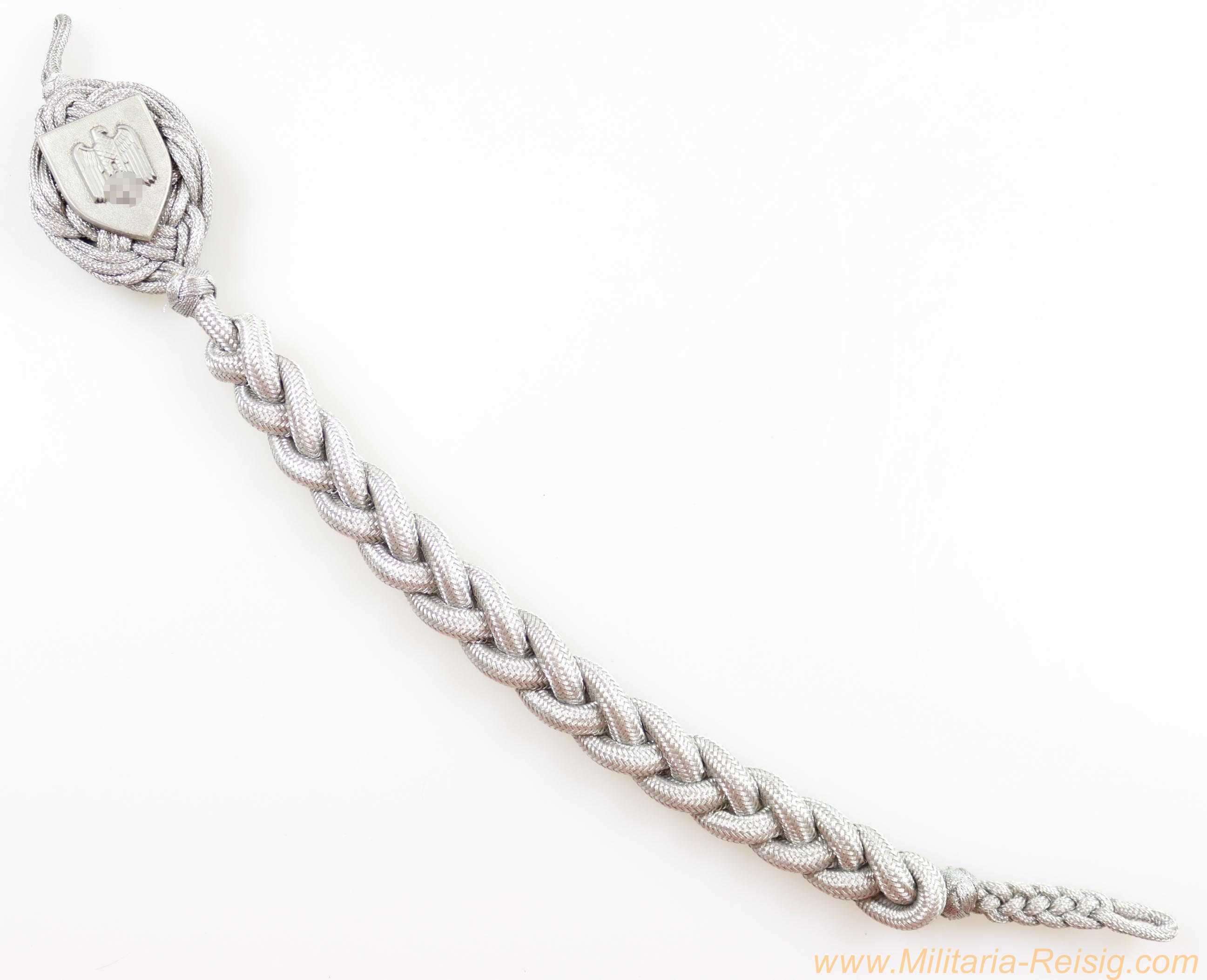 Wehrmacht Heer Schützenschnur für Gewehrschützen 1. Stufe, Hersteller F. W. Assmann & Söhne, Lüdenscheid - MINT