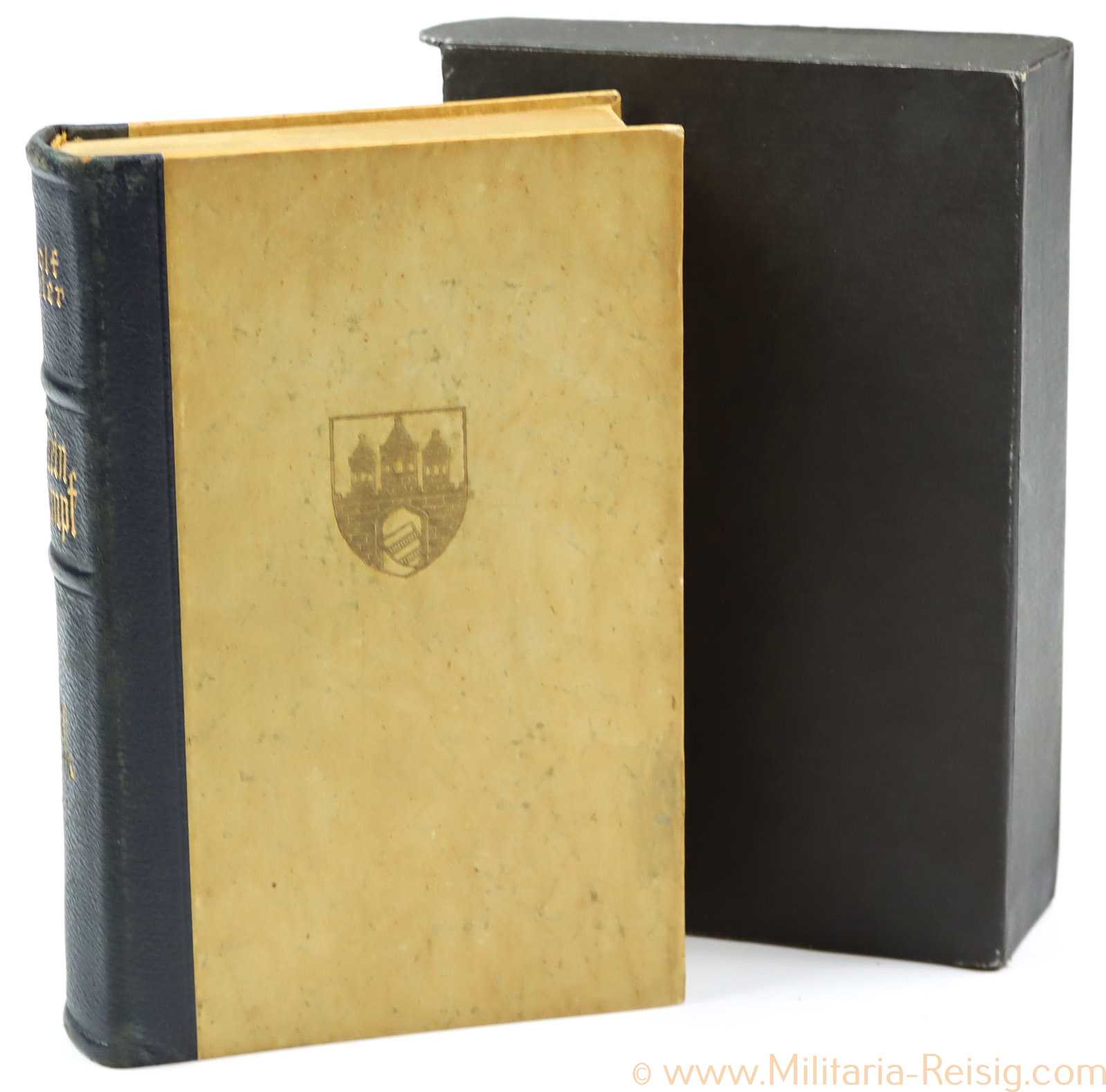 Mein Kampf Hochzeitsausgabe 1936 mit Widmungsblatt, Stadtwappen Oldenburg