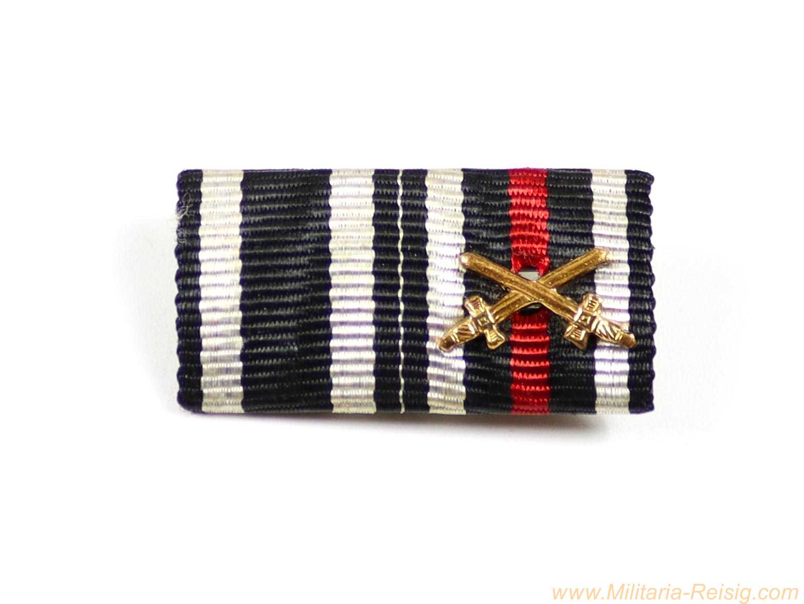 2er Bandspange mit Eisernem Kreuz 2. Klasse "1914" und Frontkämpferkreuz