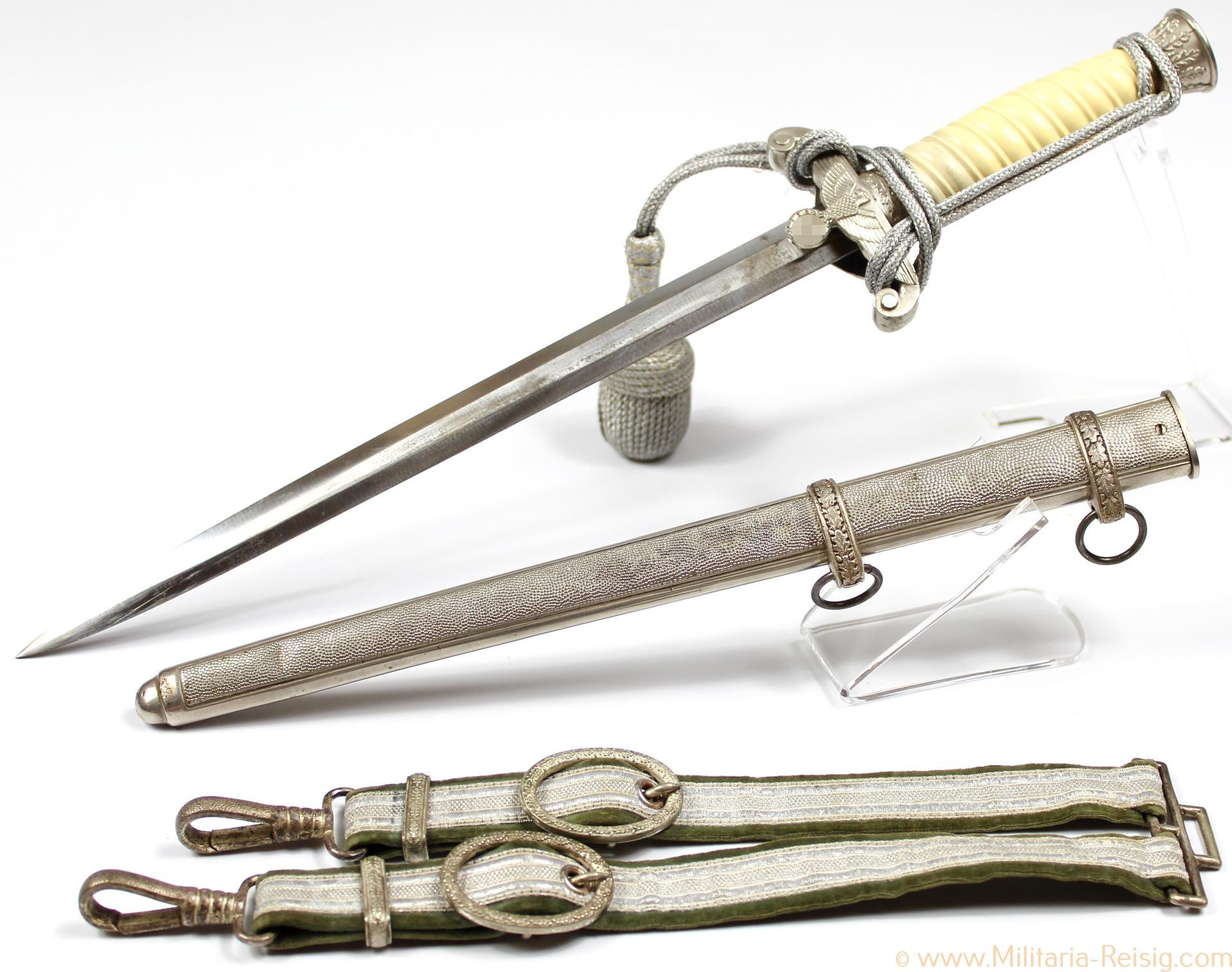 Heeres Offiziersdolch mit Gehänge u. Portepee