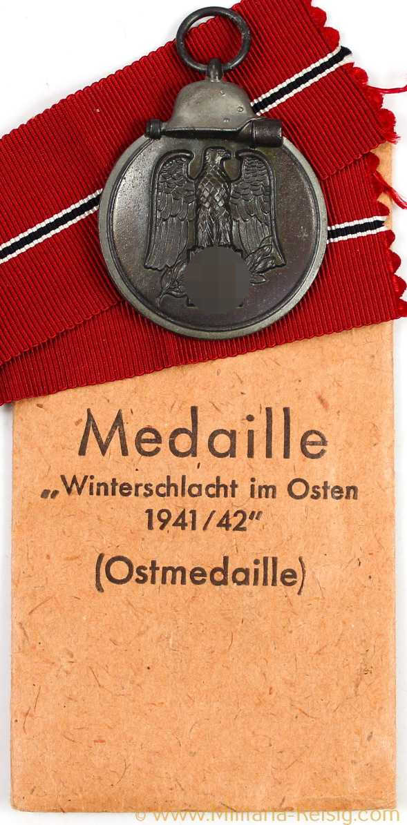 Ostmedaille mit Verleihungstüte, Hersteller Hans Dieren, Posen