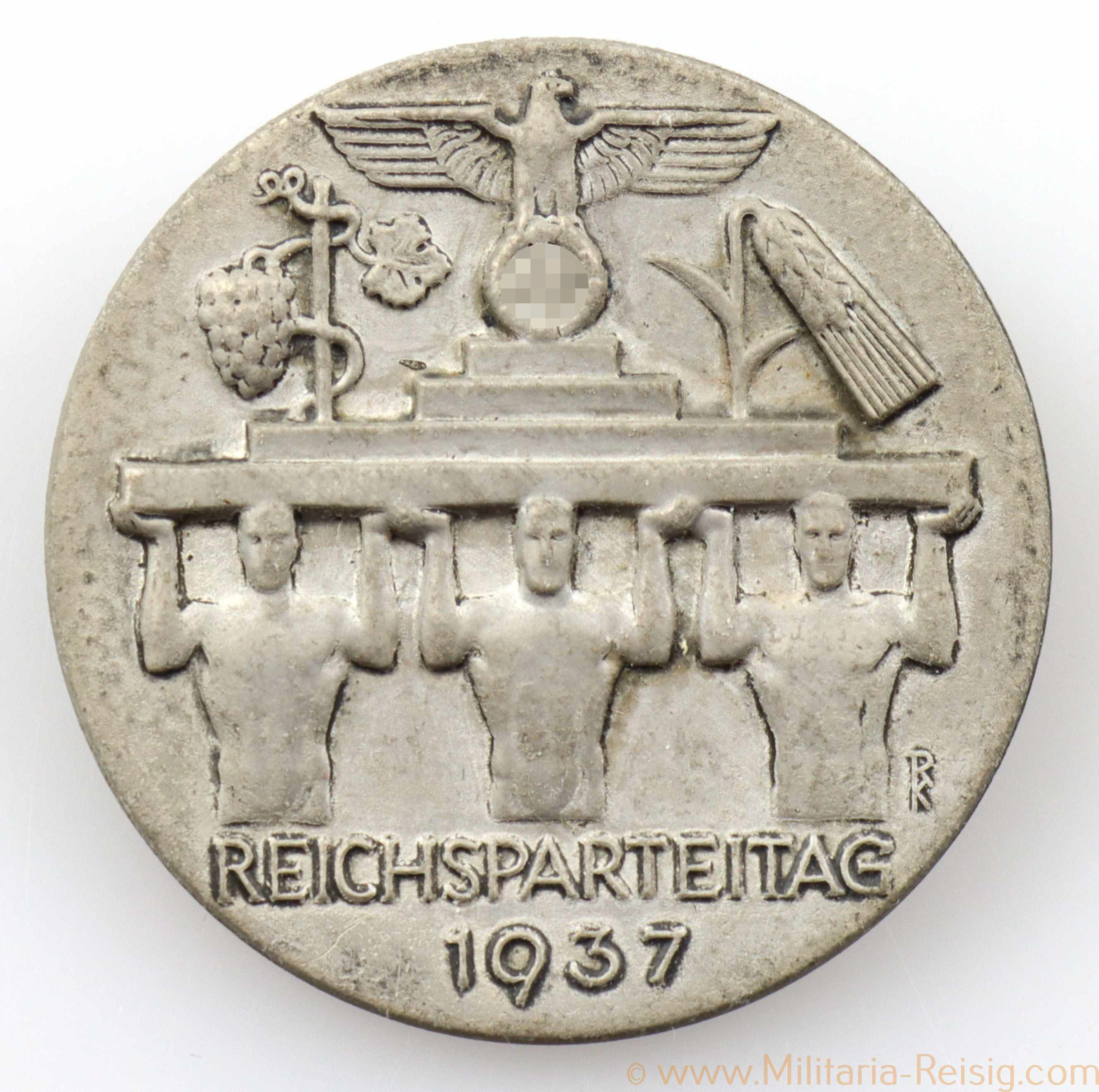 Abzeichen "Reichsparteitag 1937", Hersteller Gustav Brehmer, Markneukirchen