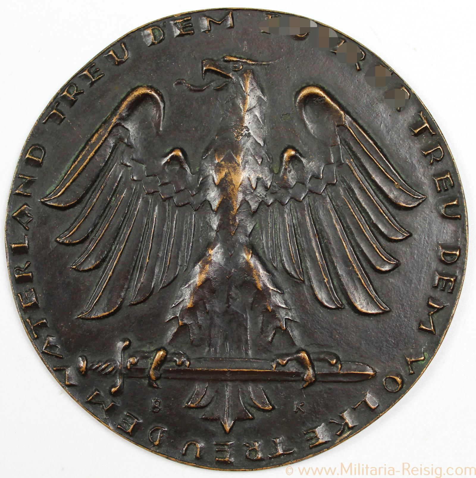 Nichttragbare Plakette "Treu dem Führer, Treu dem Volke, Treu dem Vaterland", 3. Reich