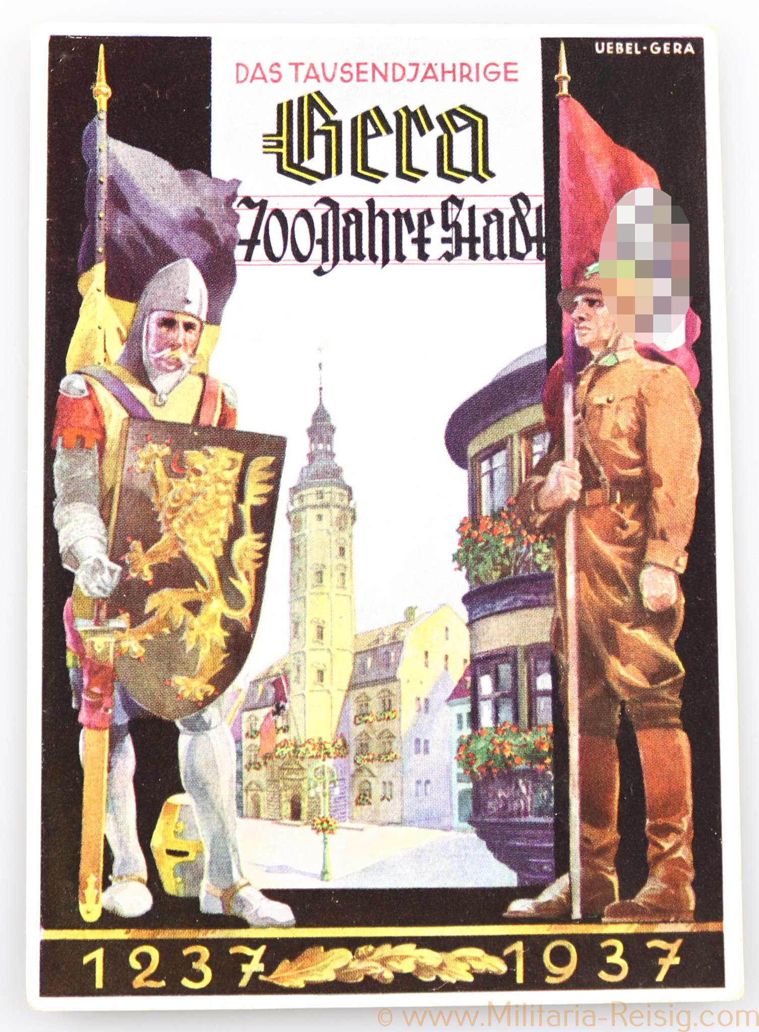 Propaganda-Postkarte - "Das Tausendjährige Gera 700 Jahre Stadt"