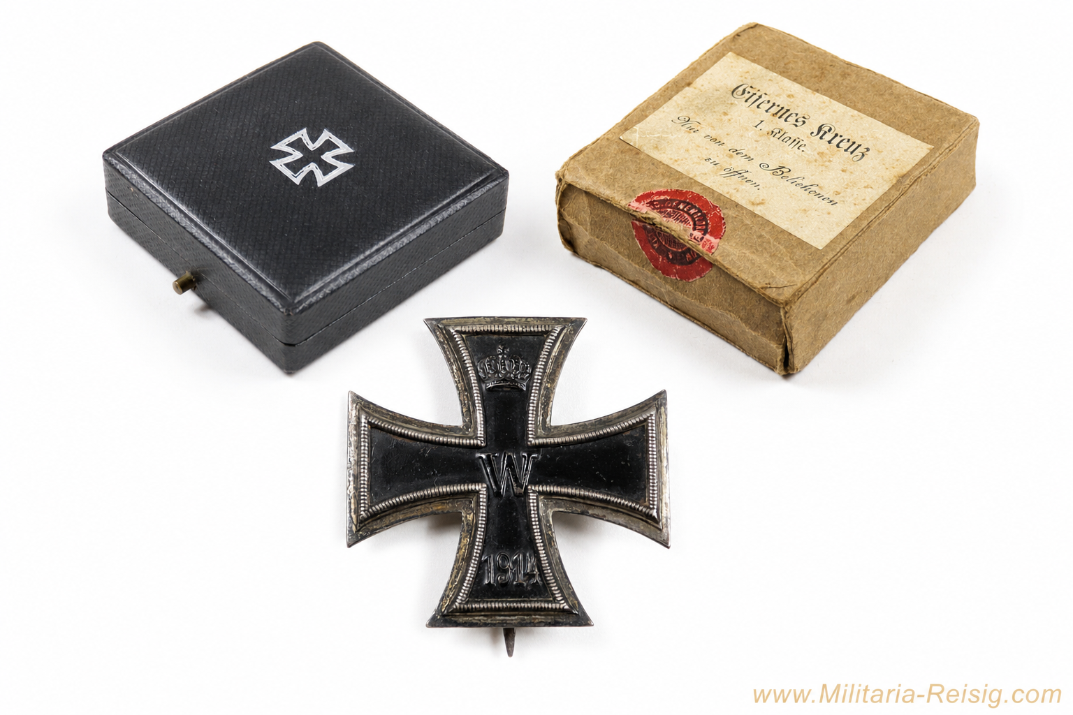 Eisernes Kreuz 1. Klasse 1914 im Etui mit Umkarton, Hersteller "KO"