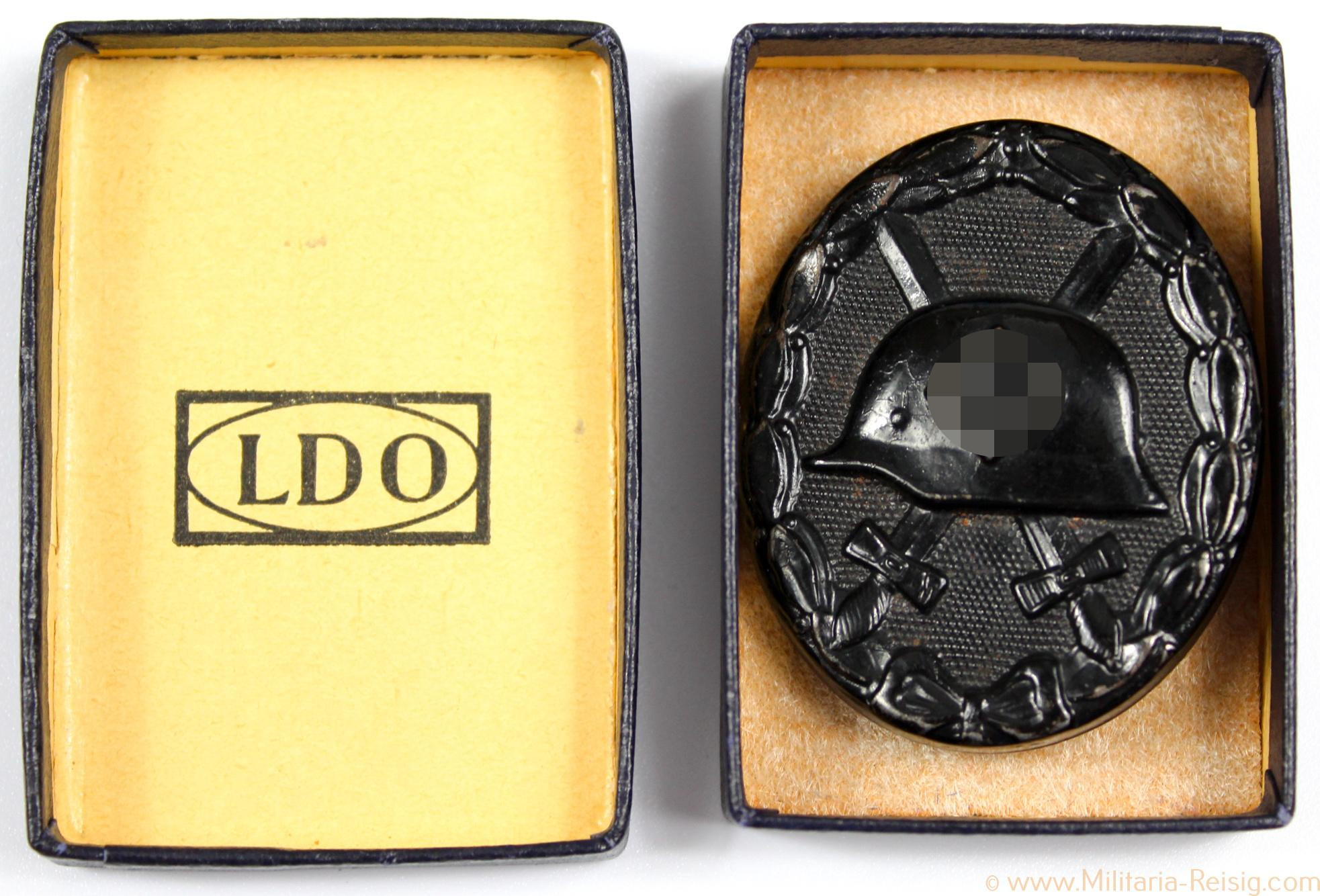 Verwundetenabzeichen in Schwarz 1939 im Etui, Hersteller L/16