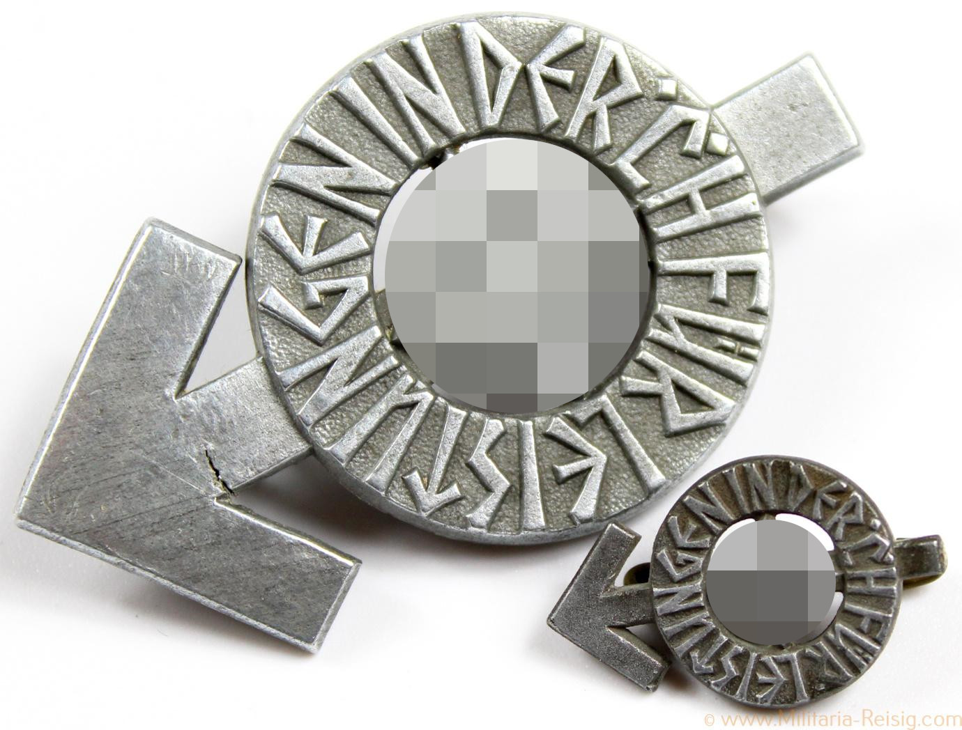 HJ Leistungsabzeichen in Silber S-Stück + Miniatur, Herst. RZM M1/63