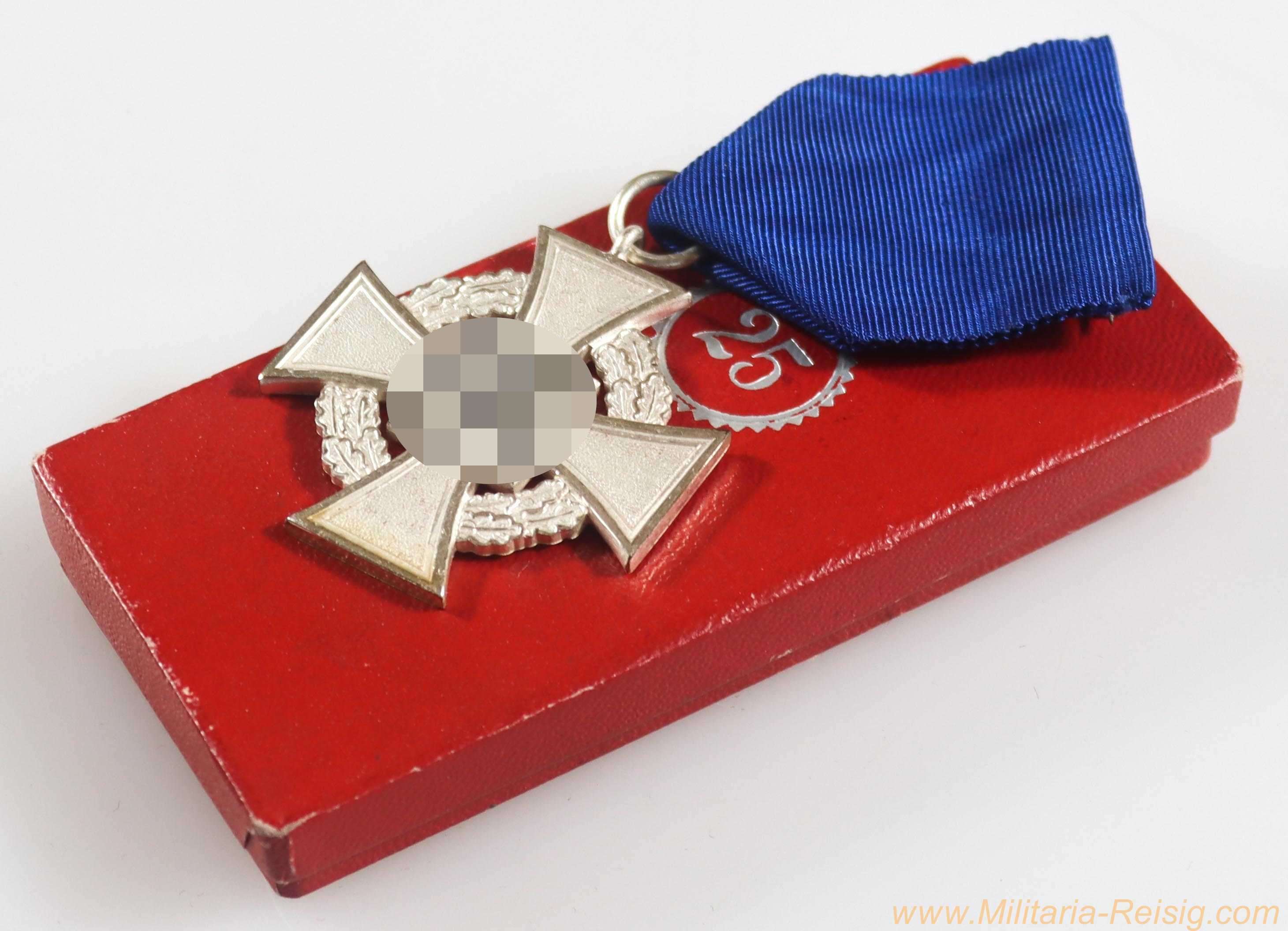 Treudienst-Ehrenzeichen für 25 Jahre im Etui, Hersteller Rudolf Wächtler & Lange, Mittweida