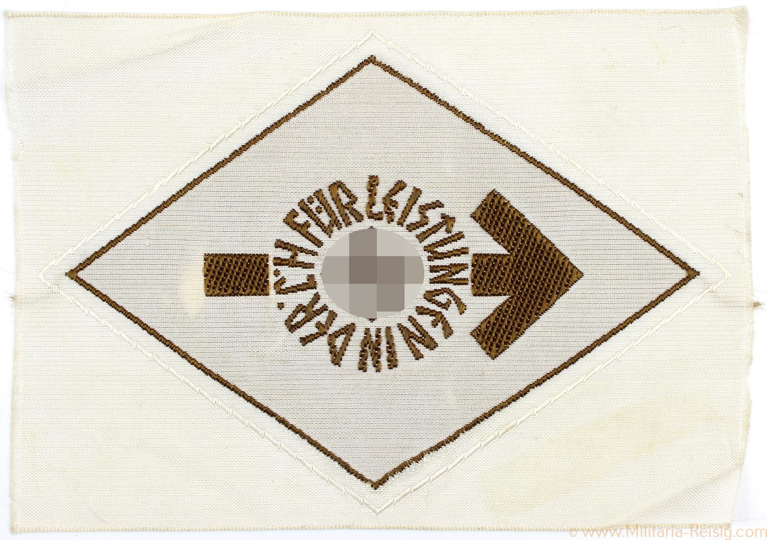 HJ Leistungsabzeichen in Bronze mit RZM-Etikett, Stoffausführung