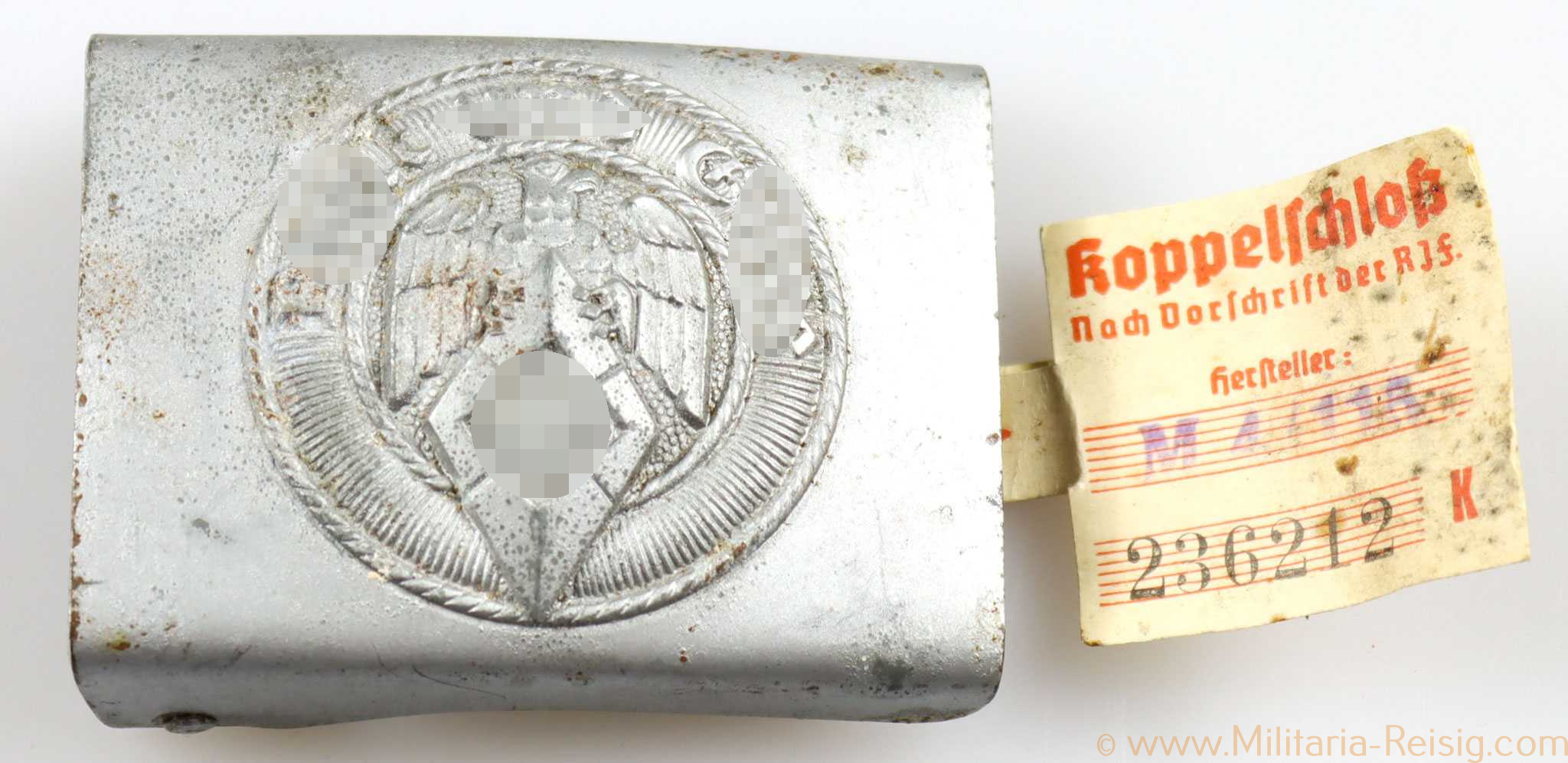 HJ Koppelschloss (RZM M5/276) mit Etikett (RZM M4/115)