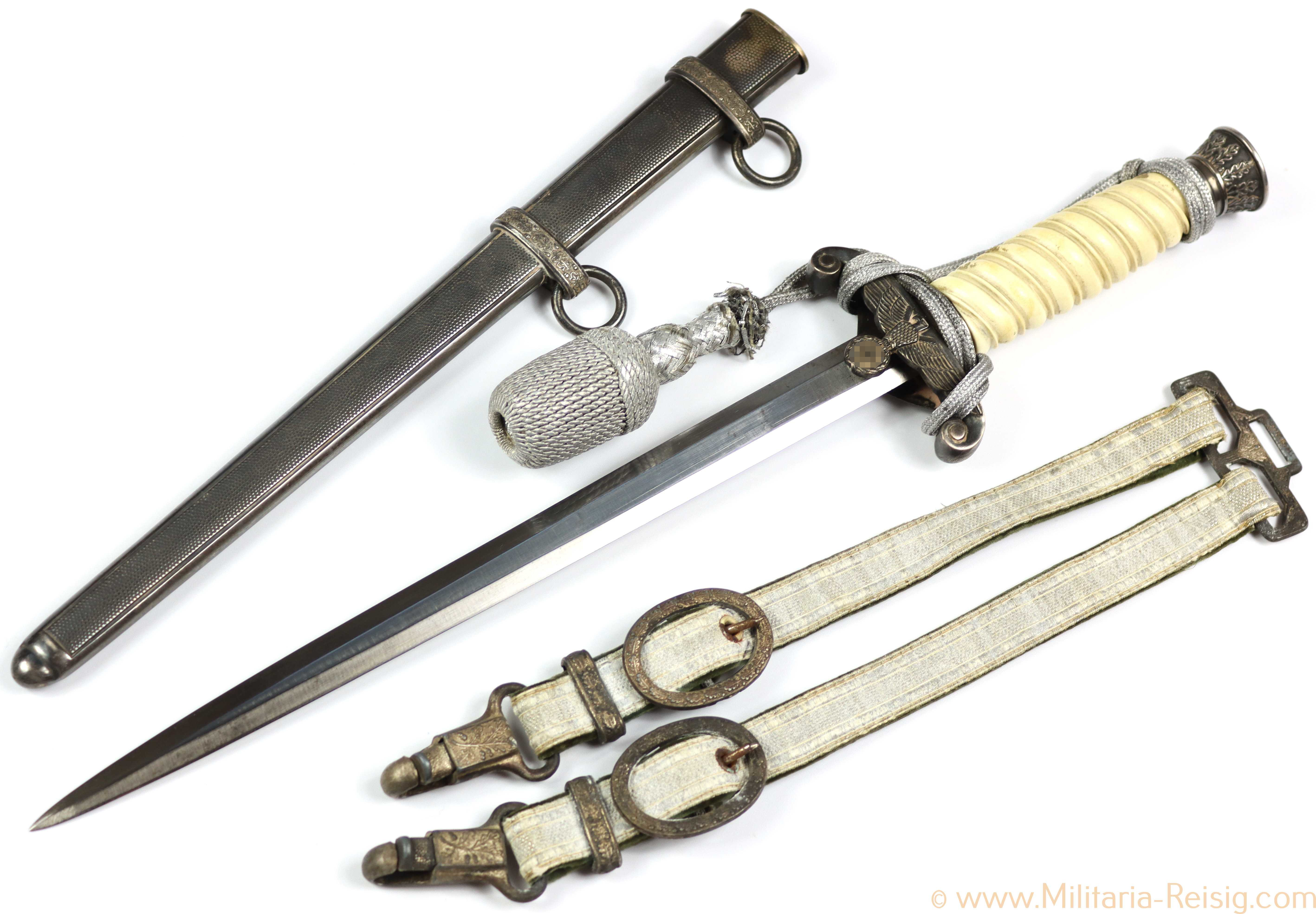 Heeres Offiziersdolch, Hersteller H. Kolping, Solingen mit Gehänge u. Portepee