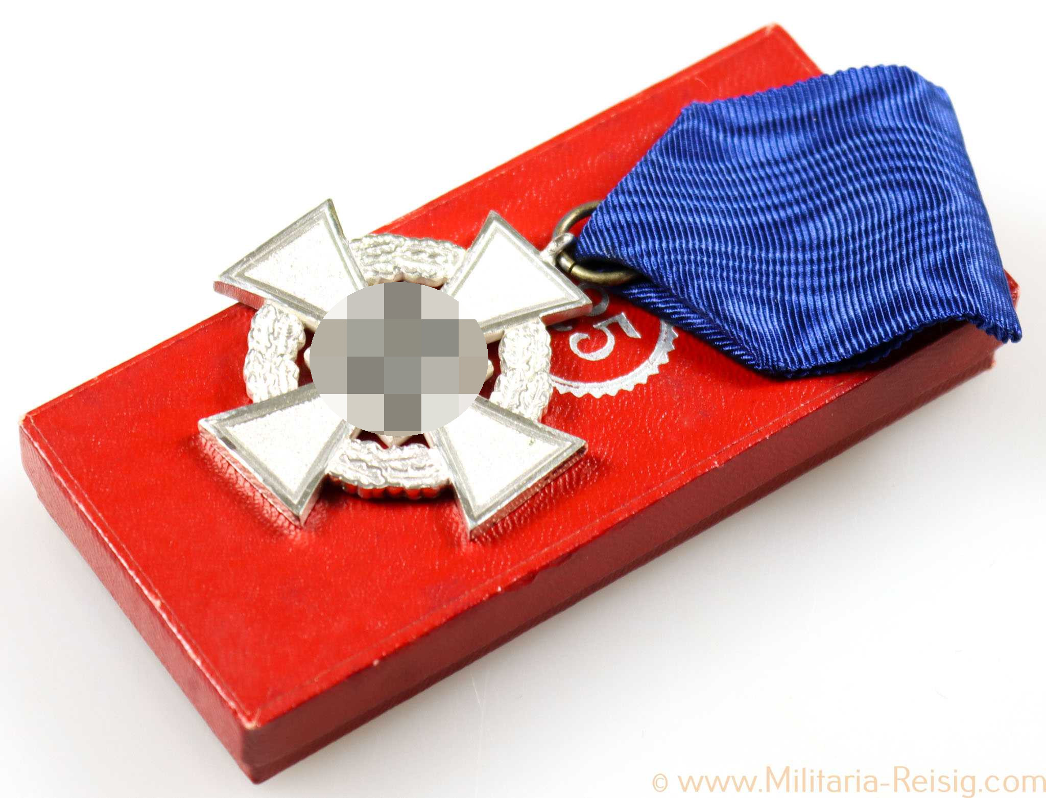 Treudienst-Ehrenzeichen für 25 Jahre im Etui, Hersteller C.F. Zimmermann, Pforzheim