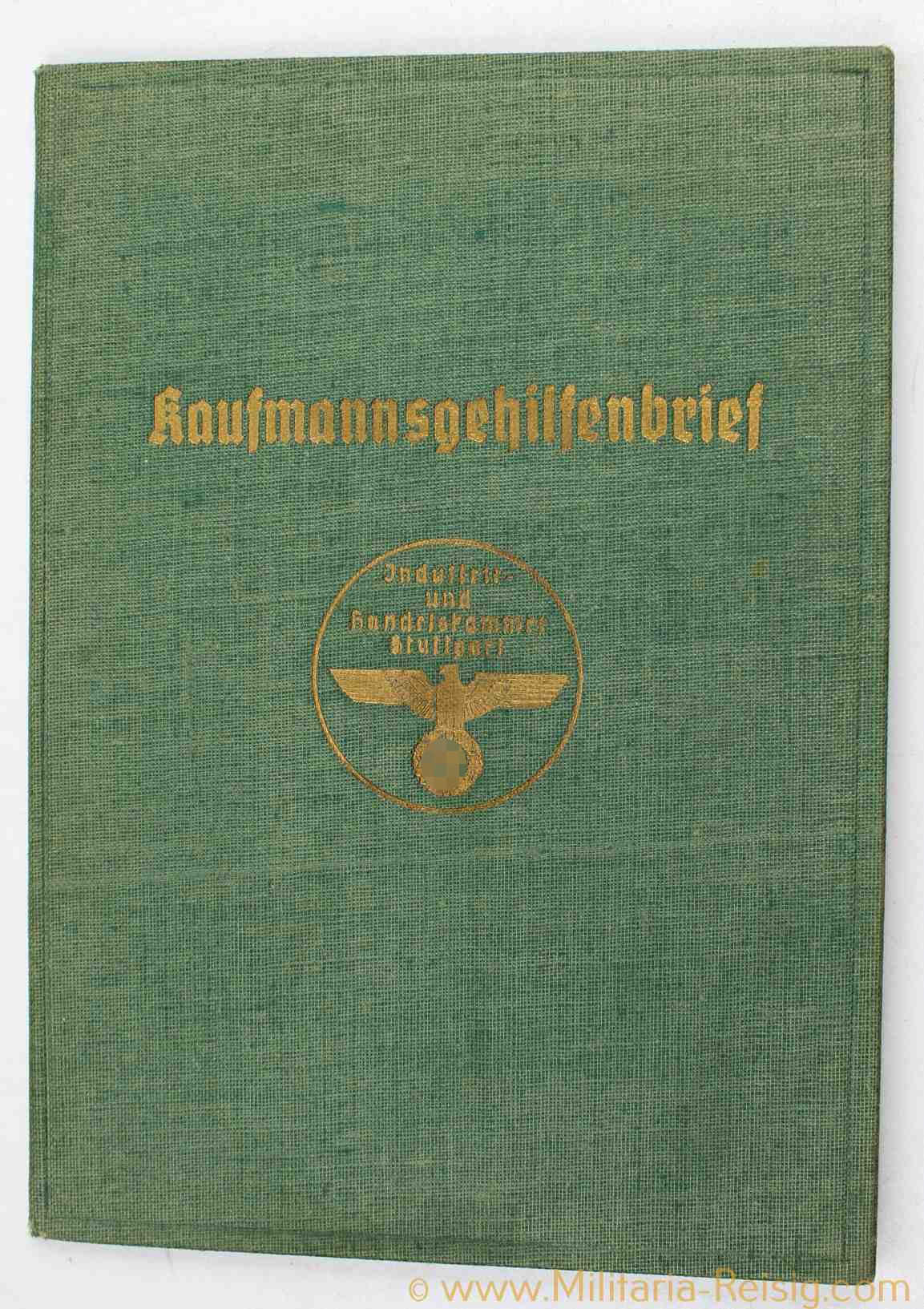 Kaufmannsgehilfenbrief der Industrie und Handelskammer Stauttgart