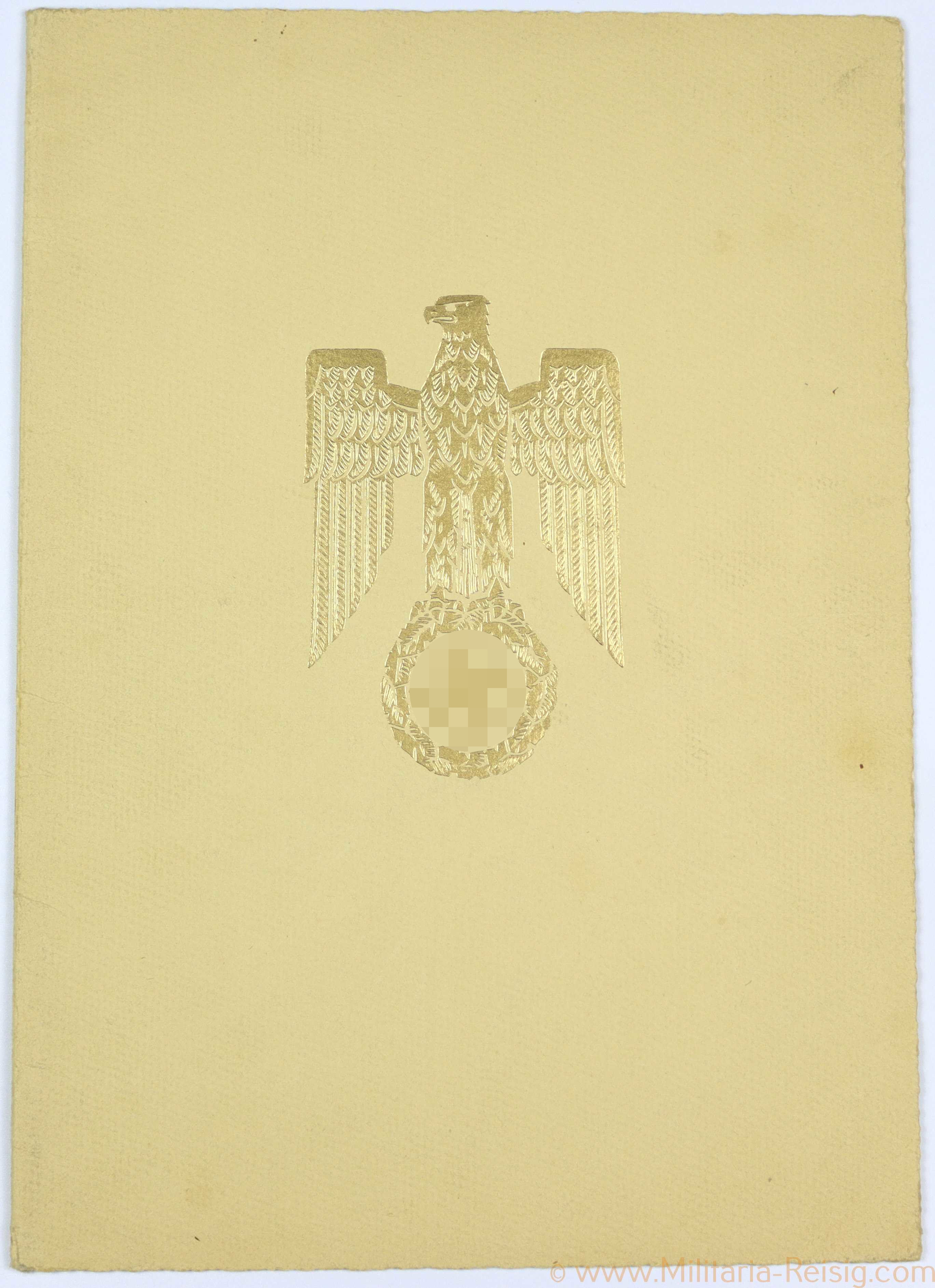 Große Beförderungsurkunde zum Oberfeldarzt, mit OU v. Walther von Brauchitsch