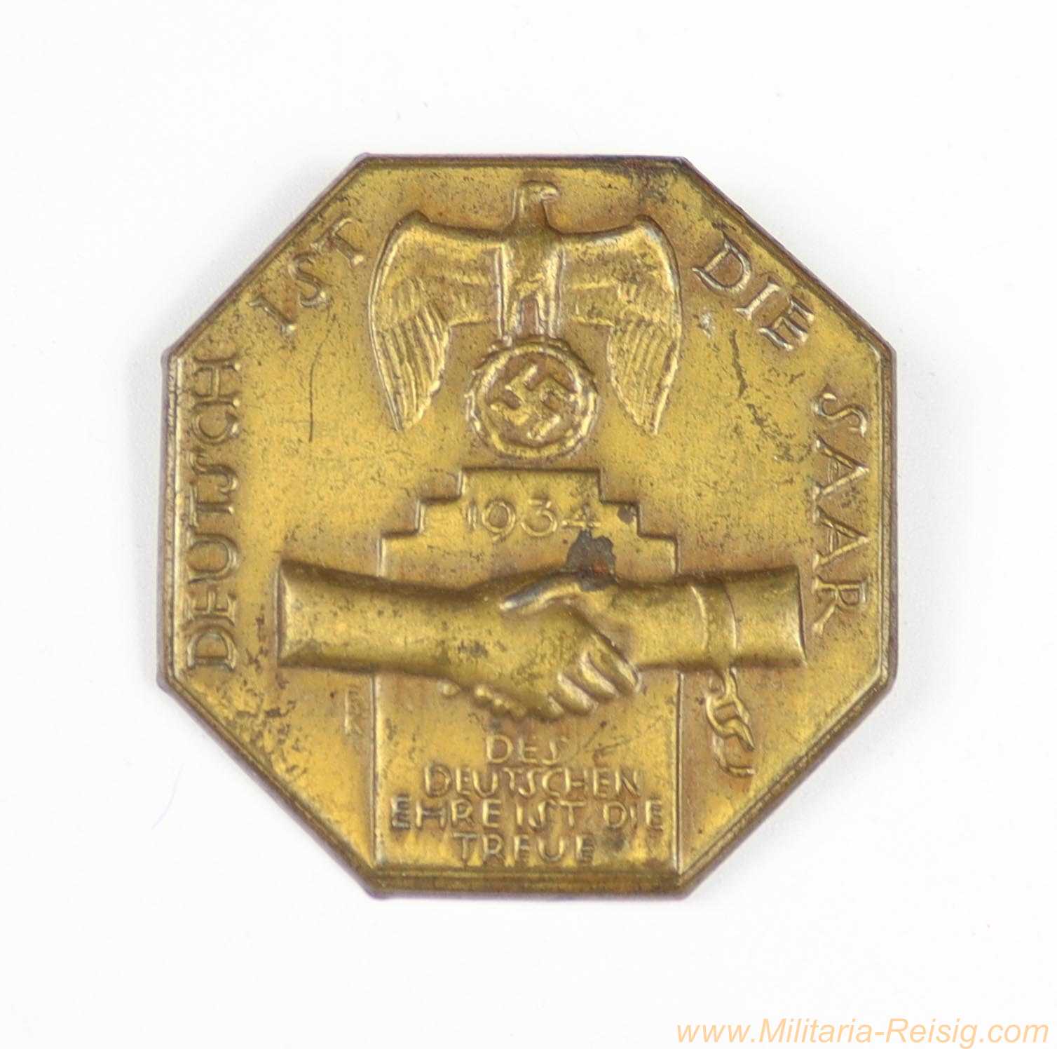 Abzeichen Deutsch ist die Saar 1934 