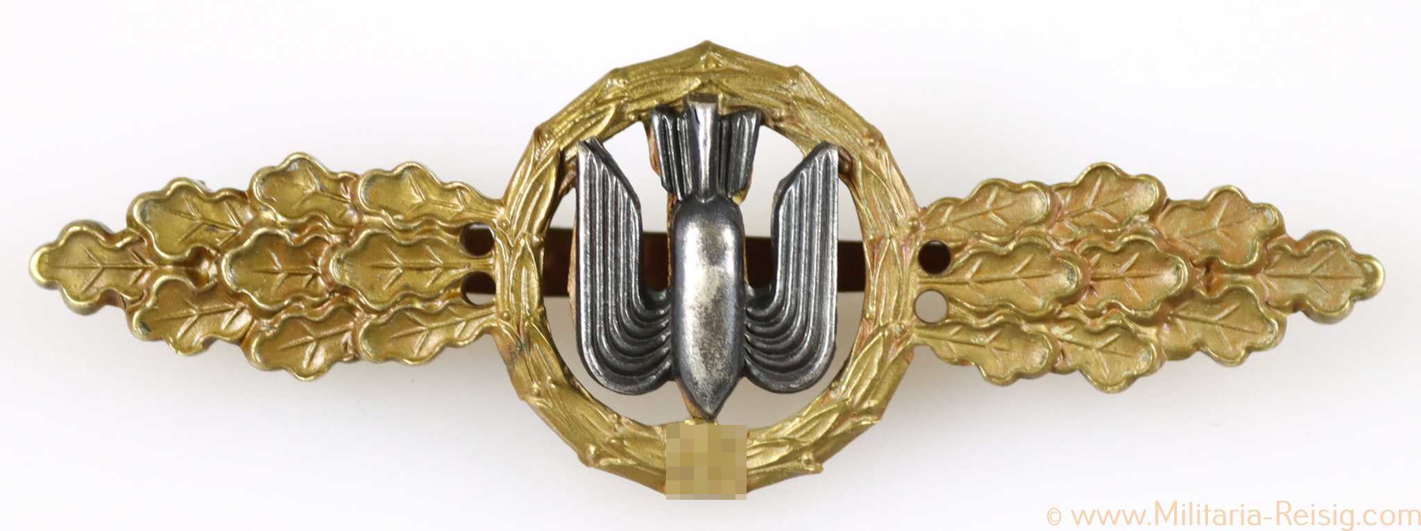 Frontflugspange für Kampfflieger in Bronze