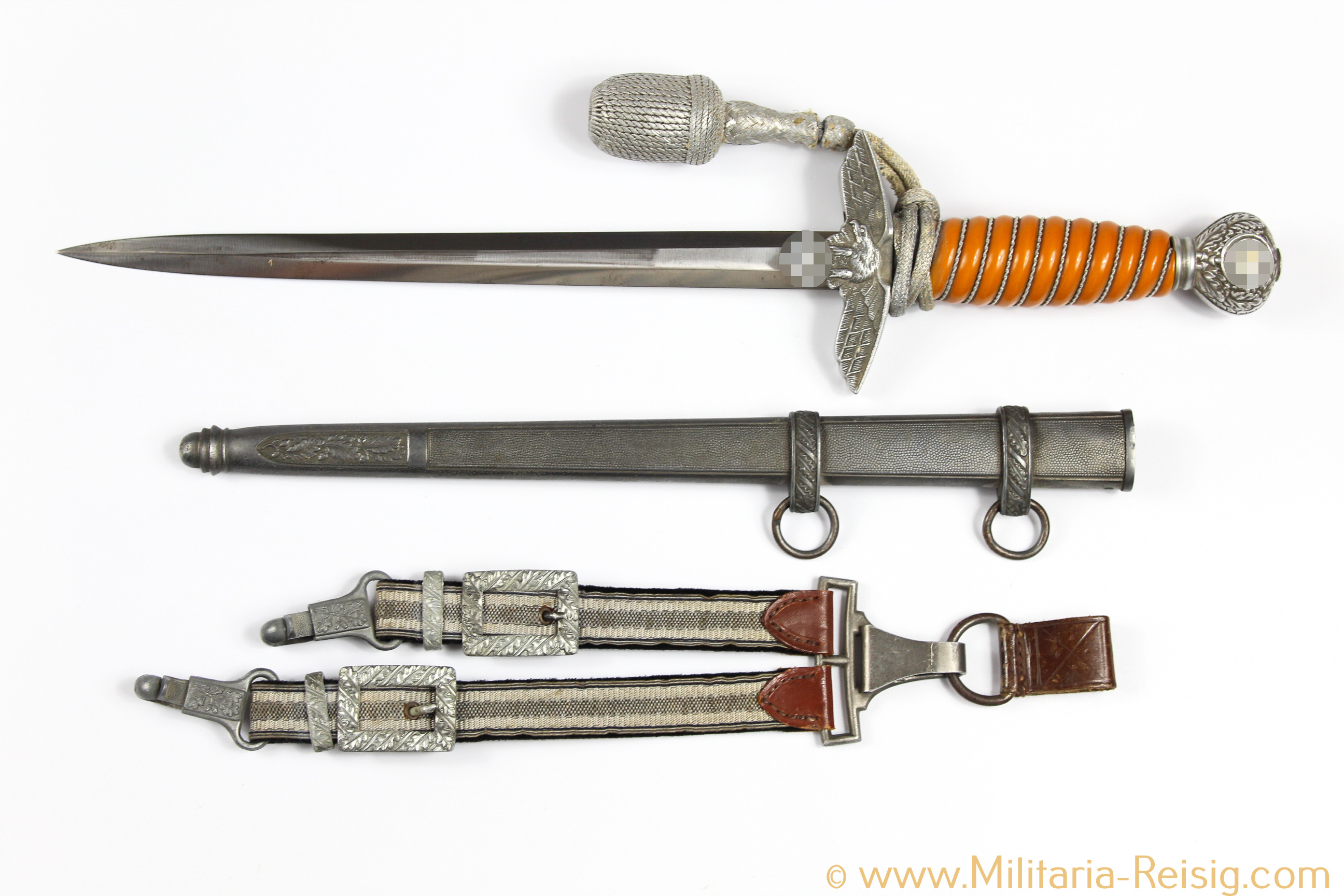 Luftwaffe Offiziersdolch mit Gehänge und Portepee, Hersteller Carl Eickhorn, Solingen