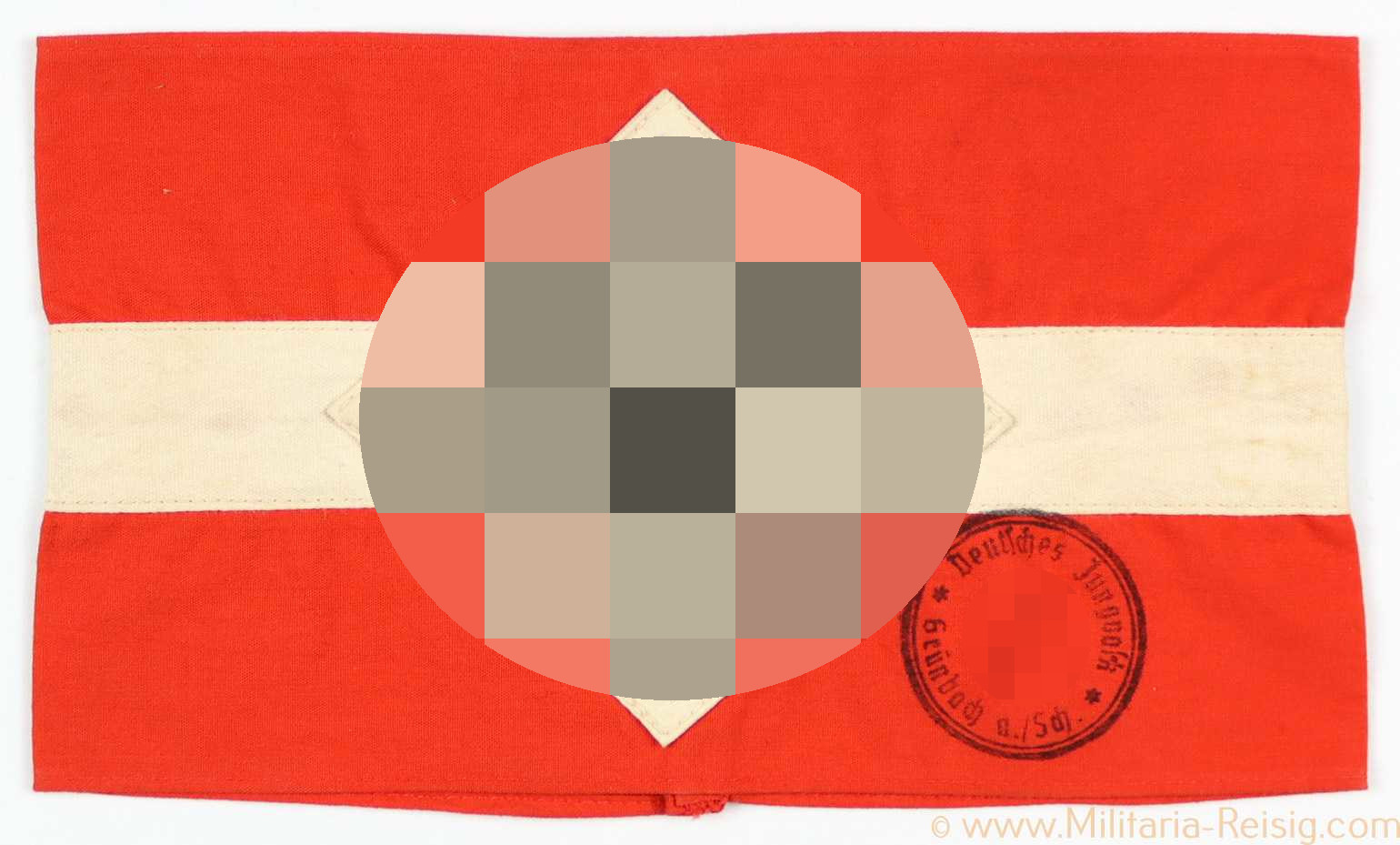 HJ Armbinde mit Stempel "Grünbach a./ Sch."