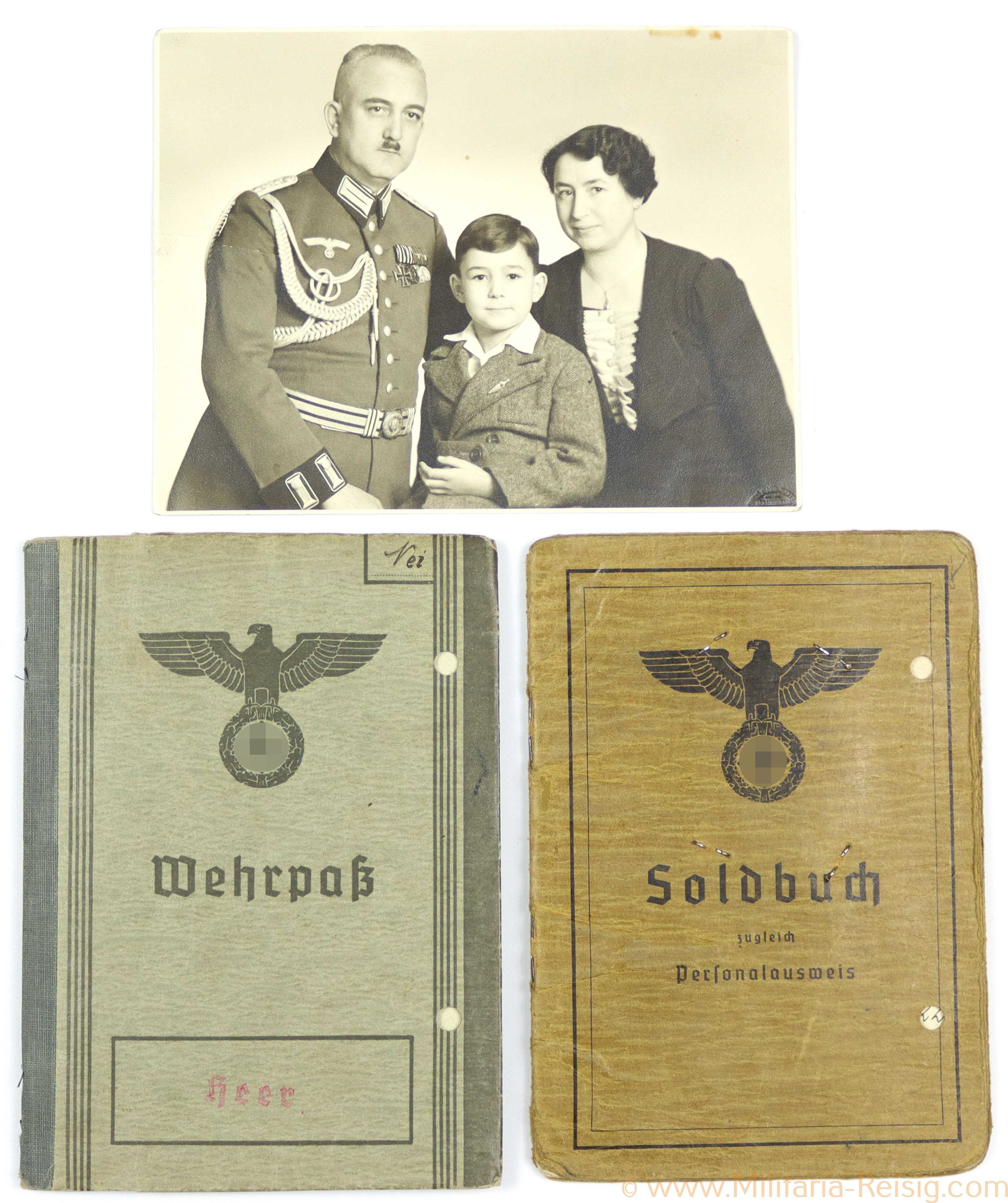Soldbuch und Wehrpass für den Stabsintendant Alfred Neidig