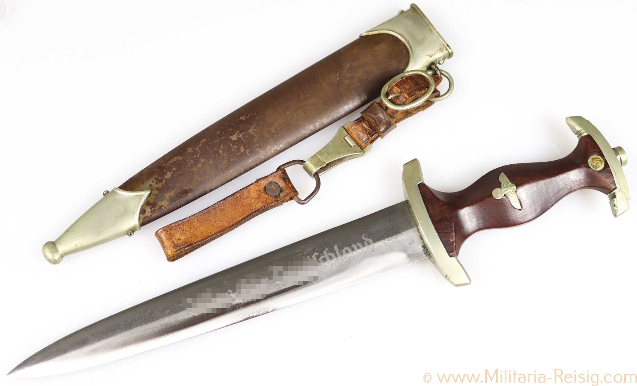 SA Dolch (Ex-Röhm) mit Gehänge, Hersteller Friedrich Dick, Esslingen