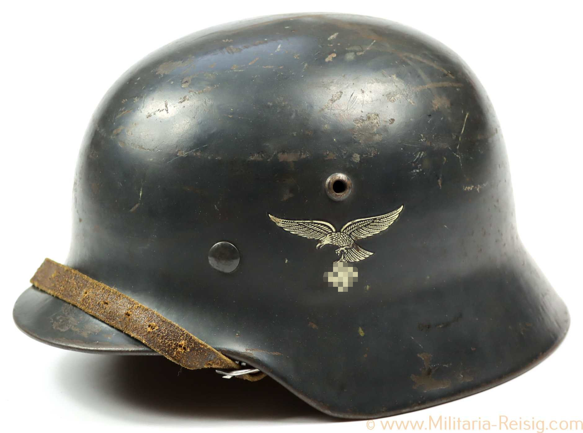 Stahlhelm der Luftwaffe M35, sehr schöner Doppelemblemer