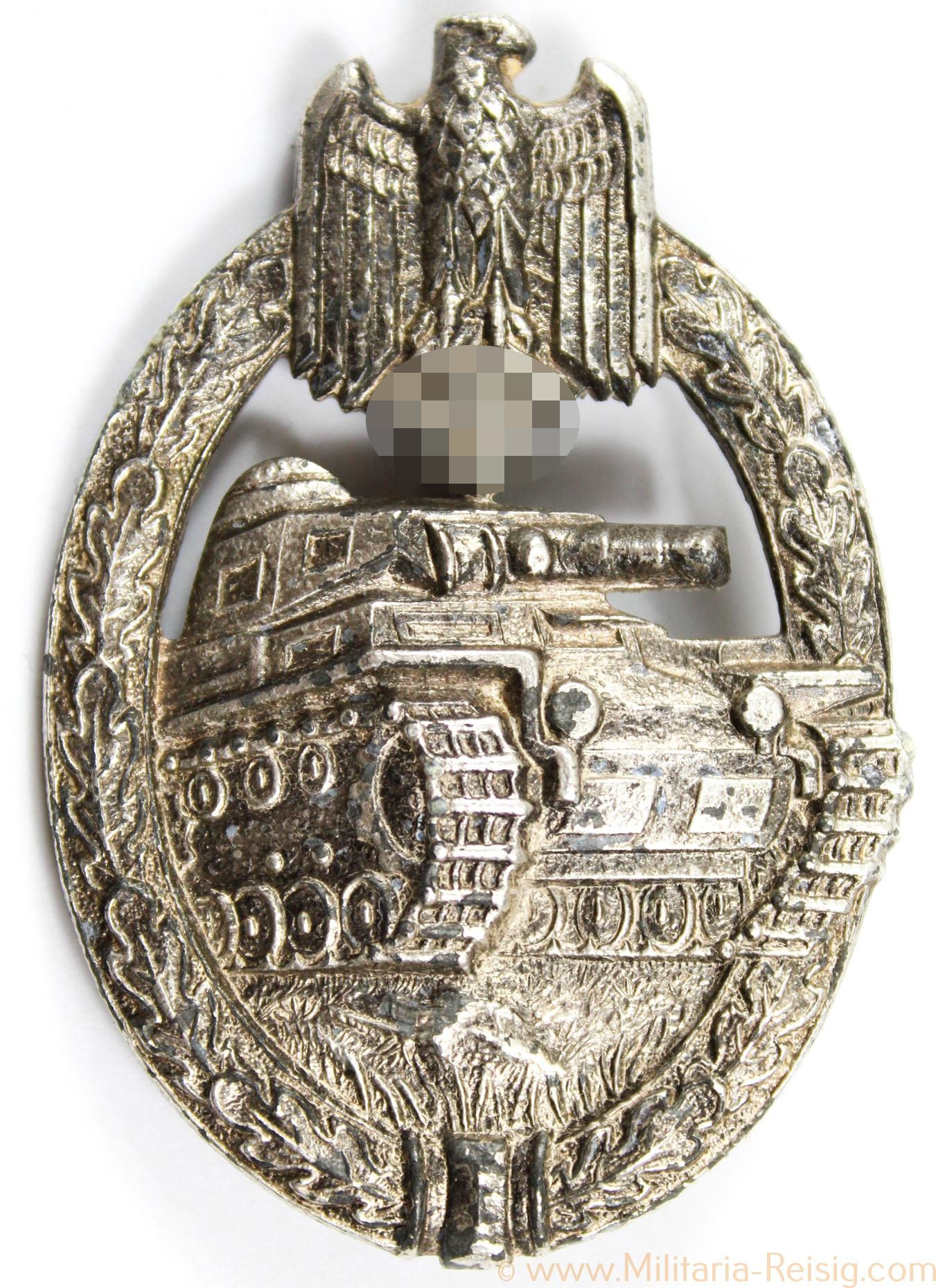 Panzerkampfabzeichen in Silber, Herst. Hermann Aurich, Dresden
