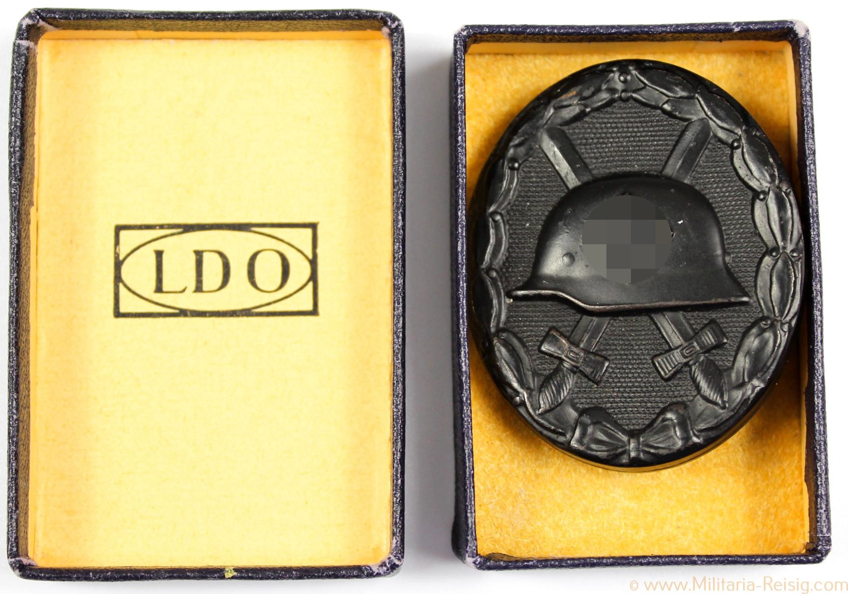 Verwundetenabzeichen in Schwarz 1939 im Etui, Herst. L/18